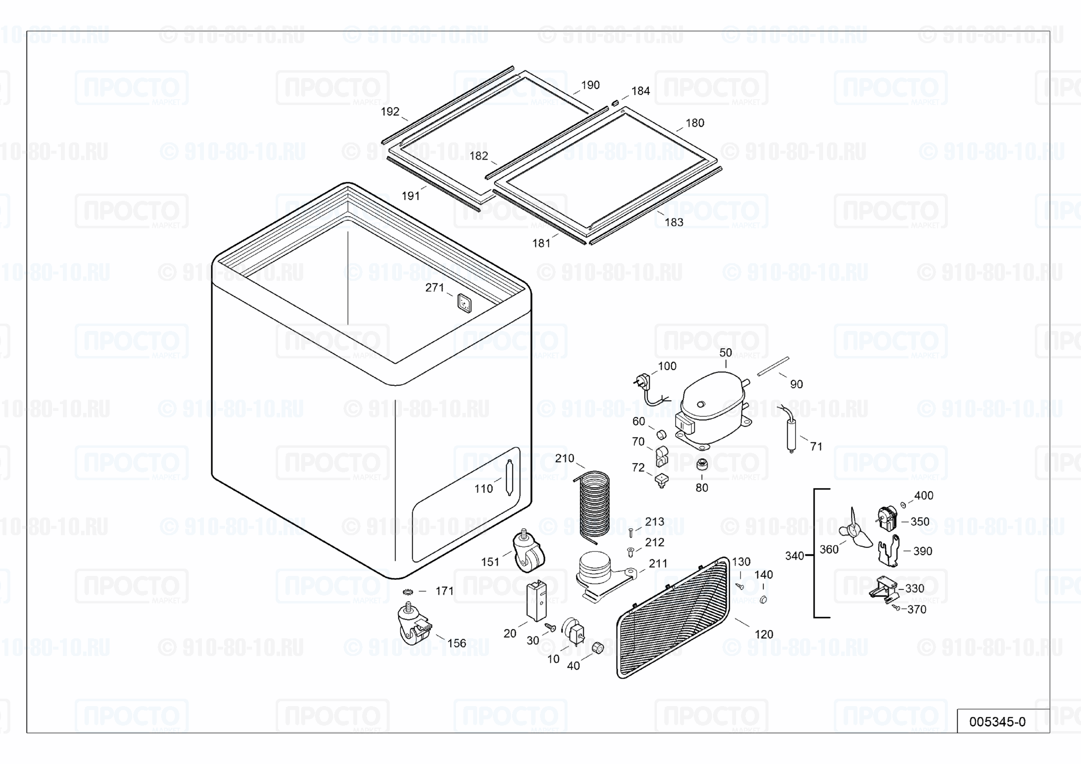 Взрыв-схема запчастей холодильника Liebherr GTE 4302-40B