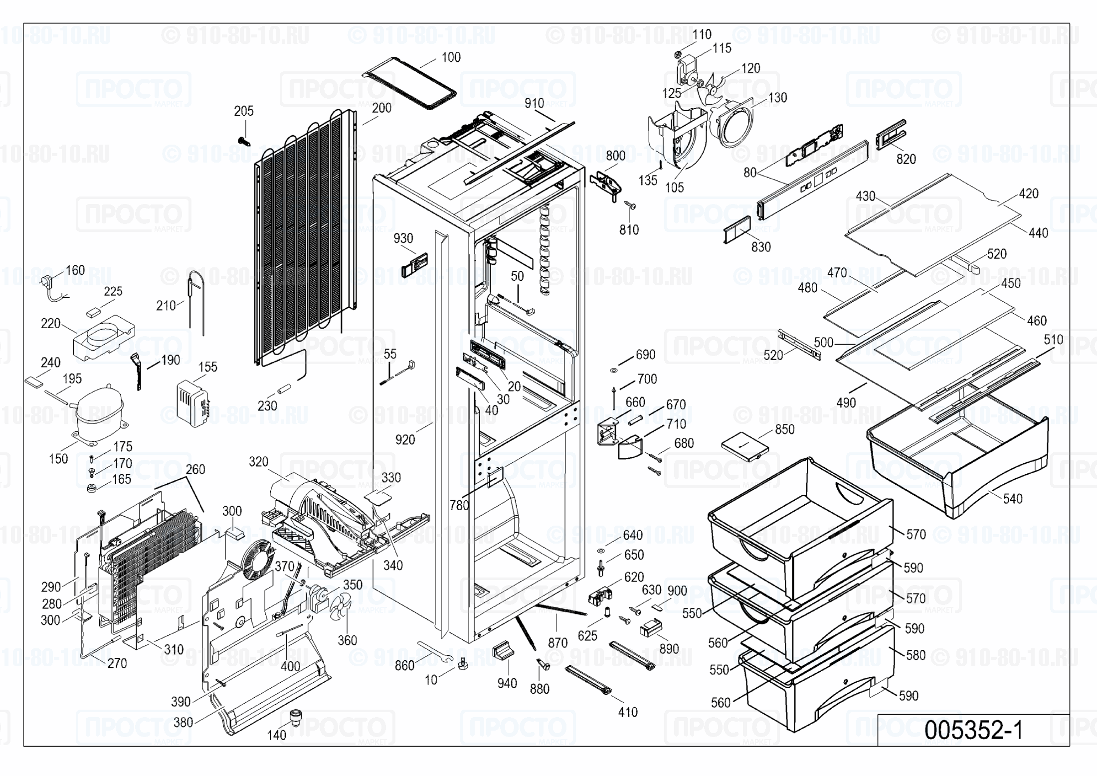 Взрыв-схема запчастей холодильника Liebherr ICUNS 3324-20D