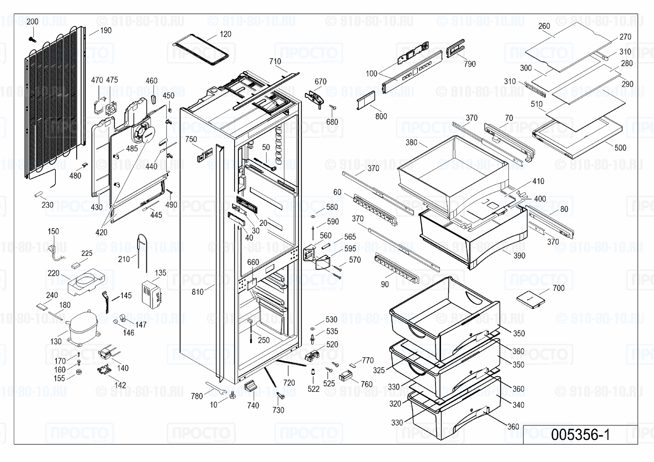 Взрыв-схема запчастей холодильника Liebherr ICBS 3324-20E