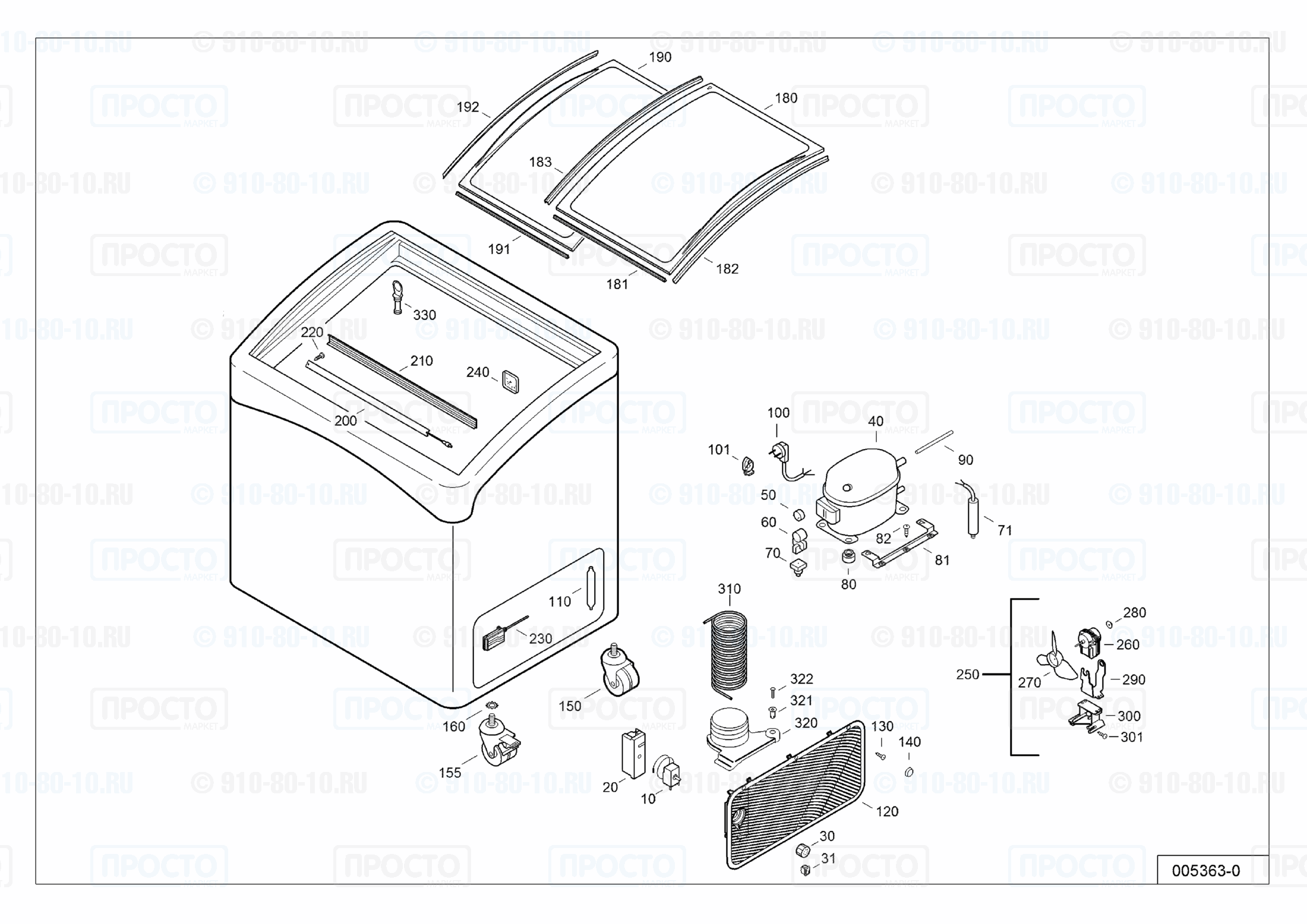 Взрыв-схема запчастей холодильника Liebherr GTI 3053-40A