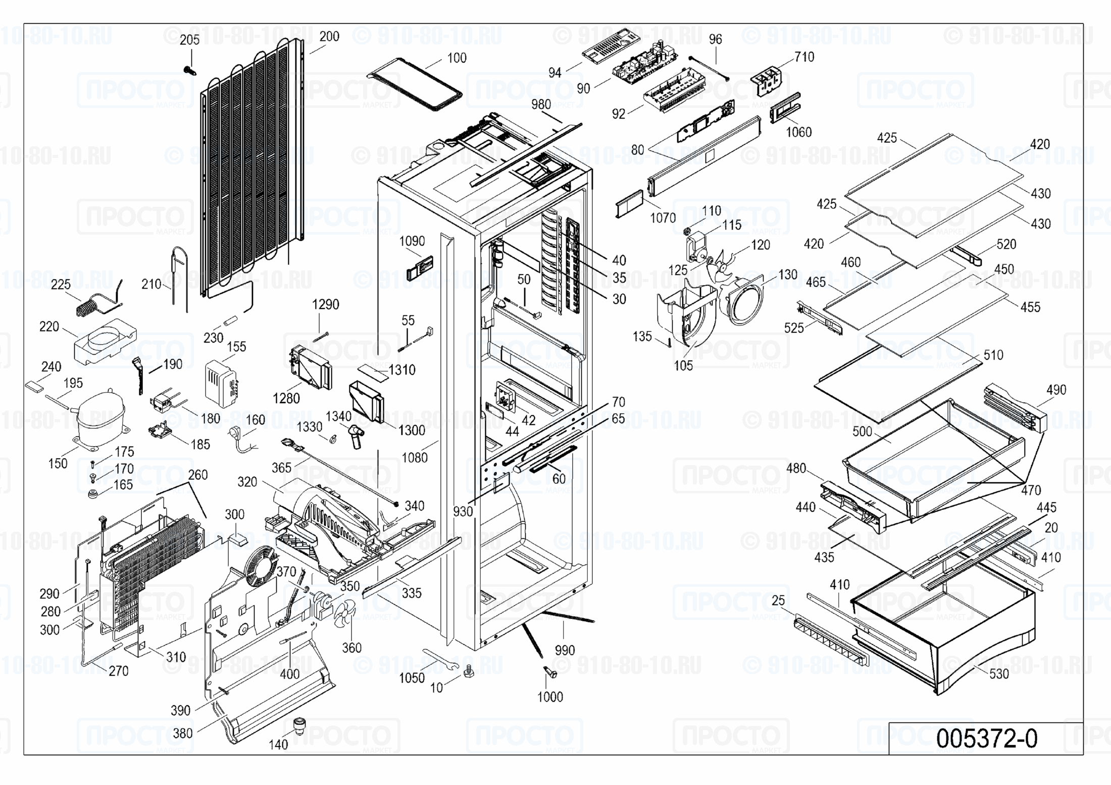 Взрыв-схема запчастей холодильника Liebherr SICN 3366-23B