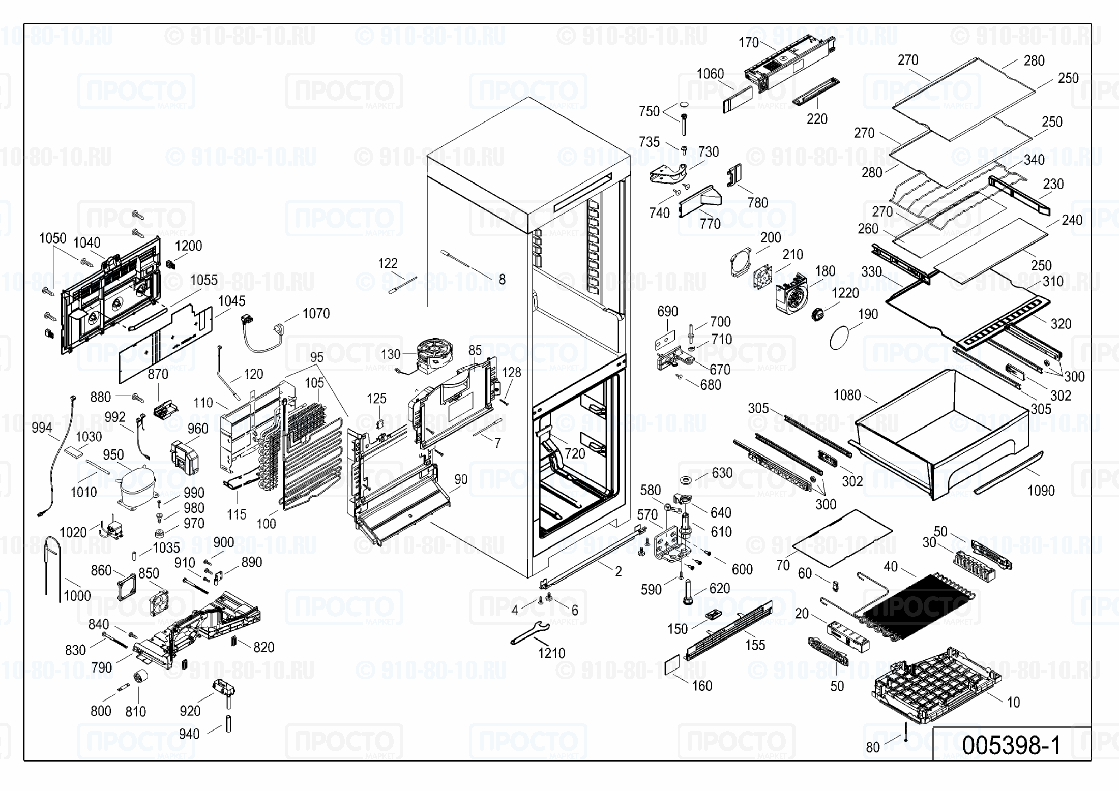 Взрыв-схема запчастей холодильника Liebherr CN 5715-20B