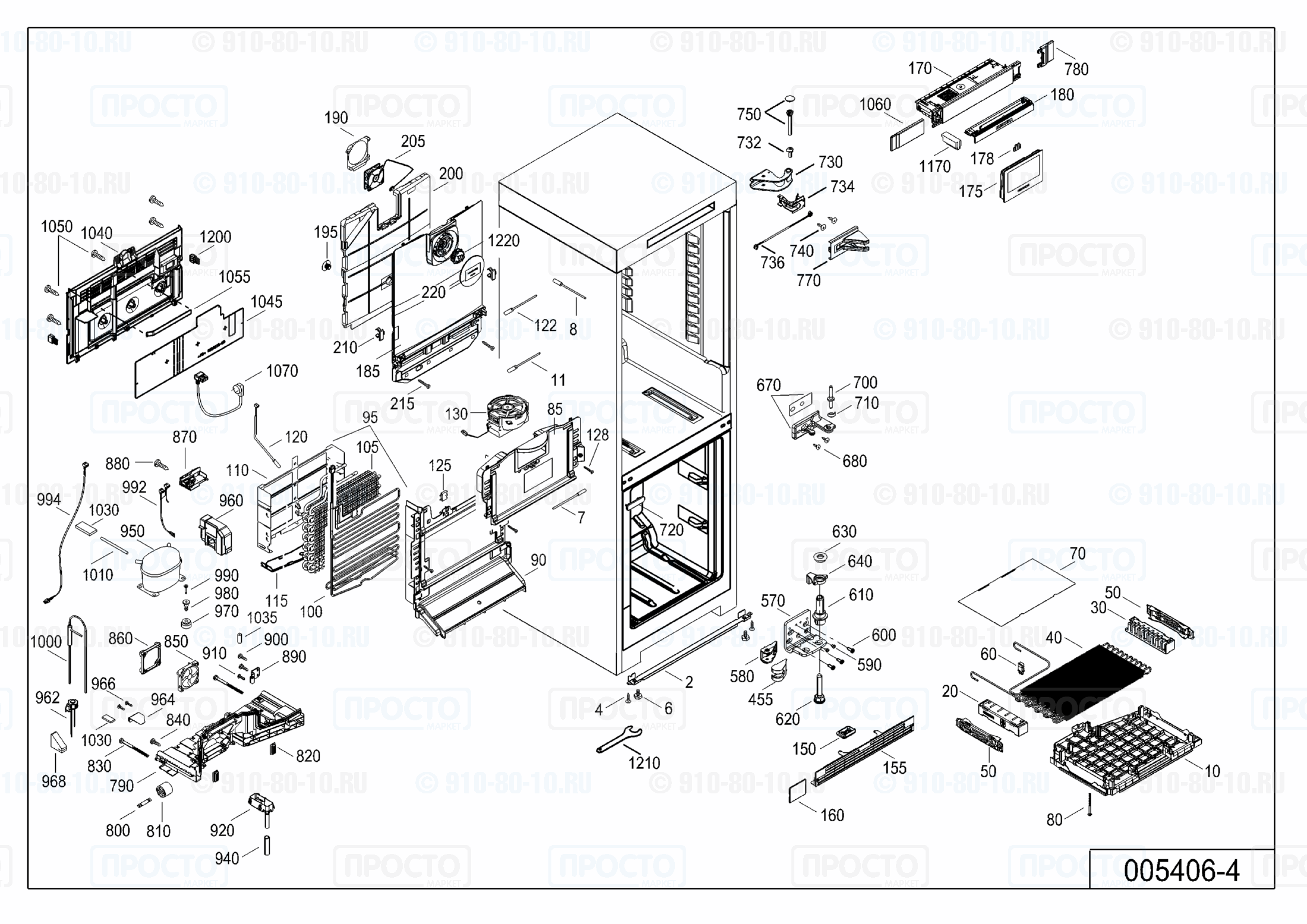 Взрыв-схема запчастей холодильника Liebherr CBNPbe 5758-20A