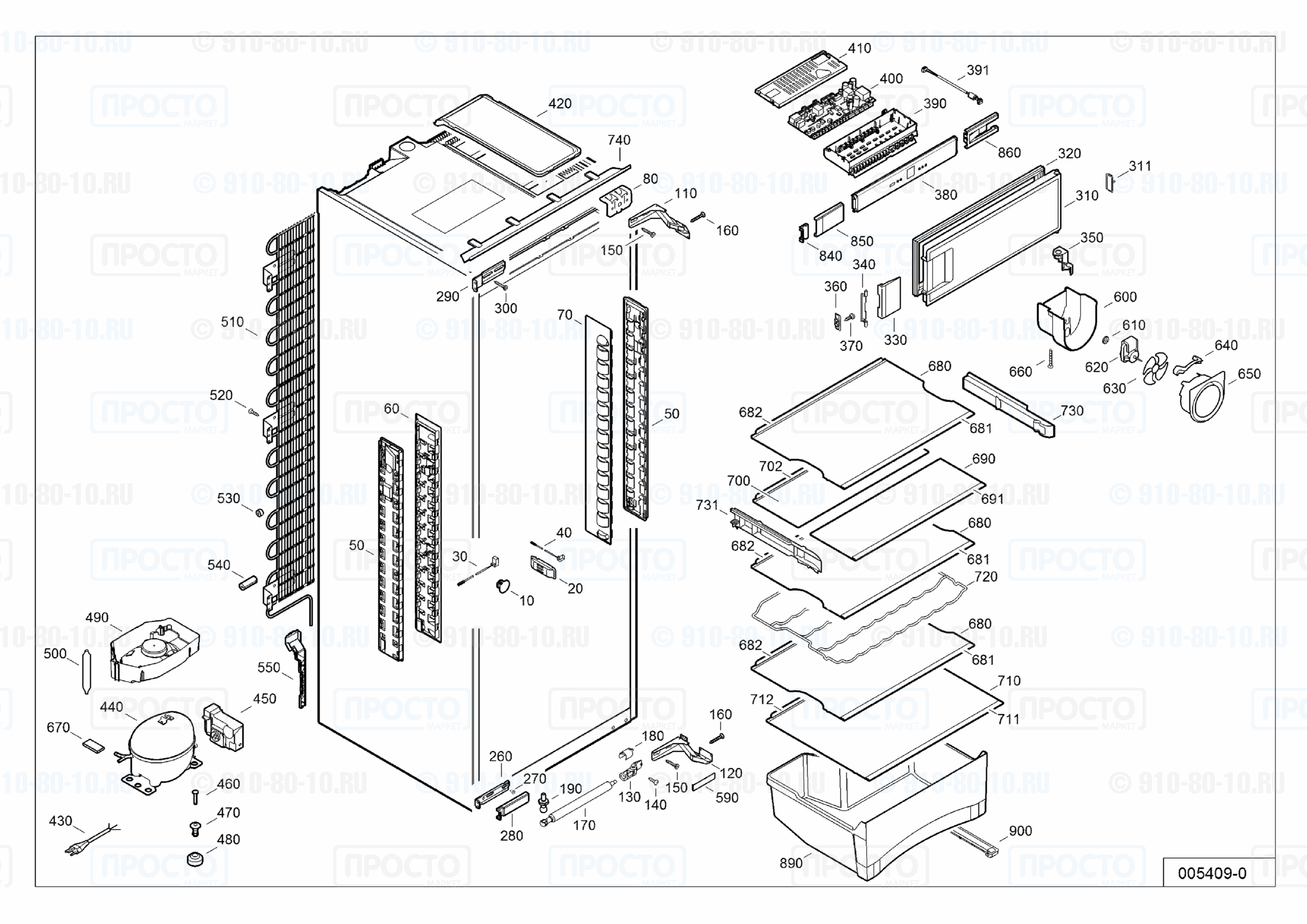 Взрыв-схема холодильника Liebherr IKPc 2854-20E