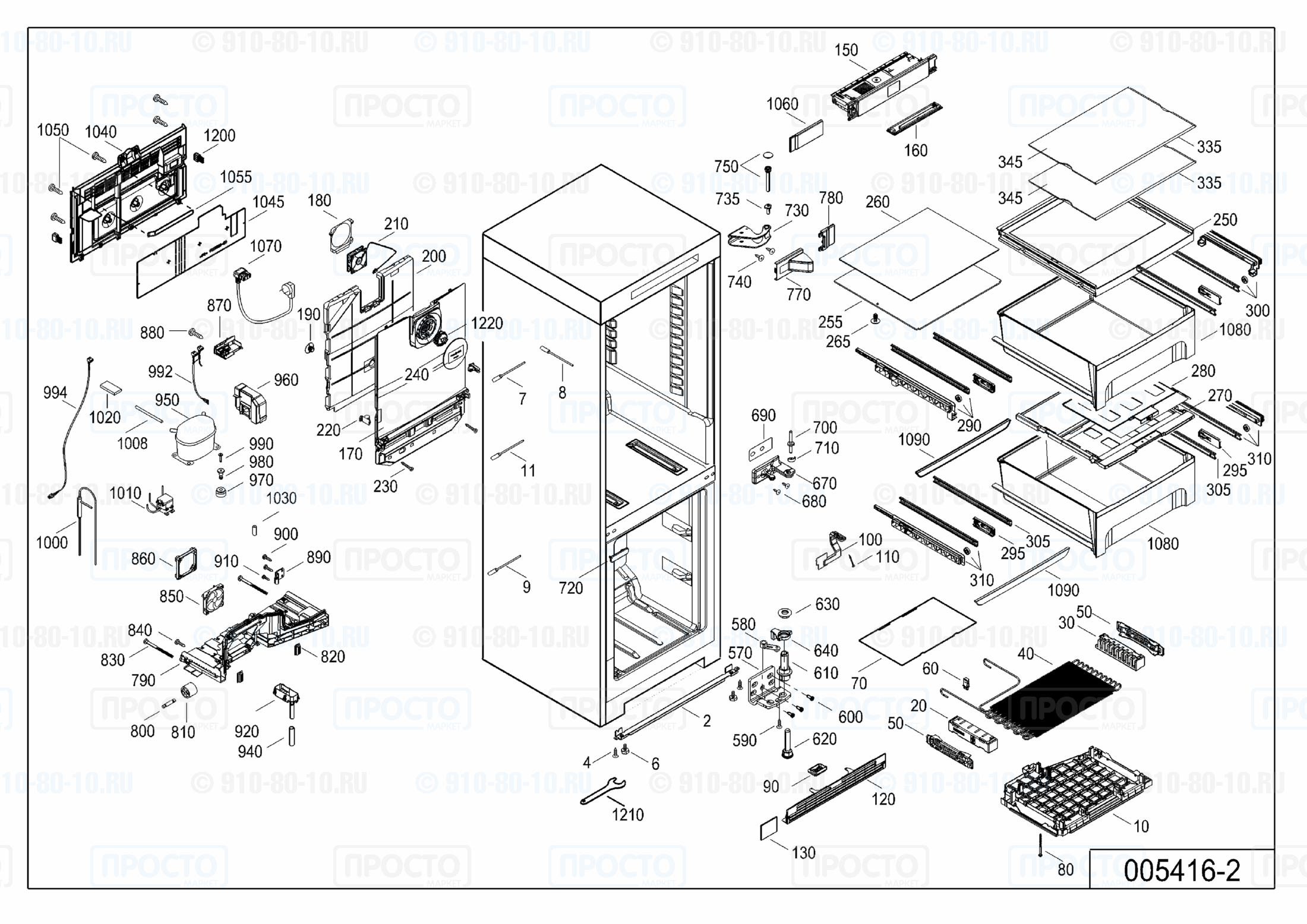 Взрыв-схема запчастей холодильника Liebherr CBef 4805-20A