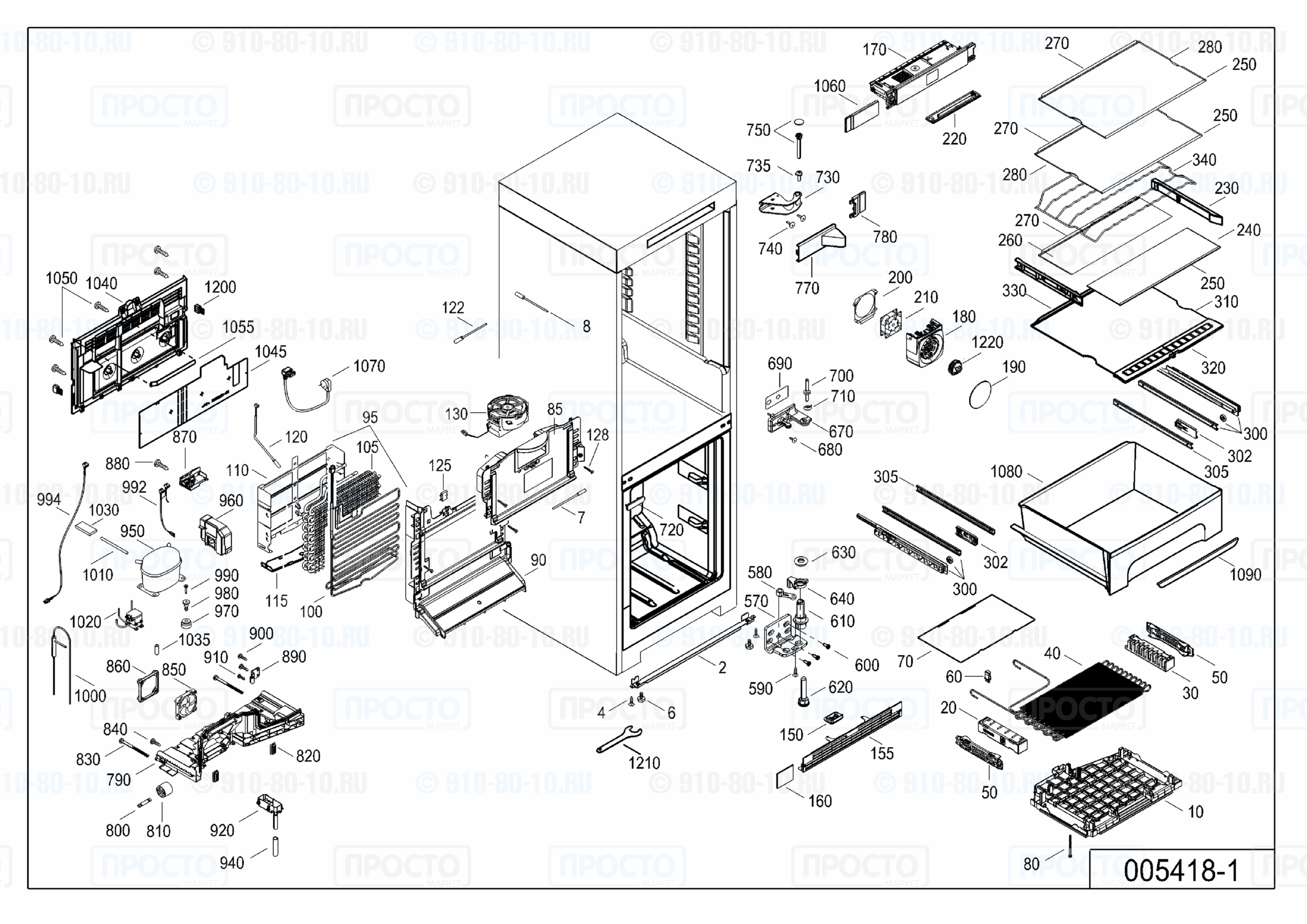 Взрыв-схема холодильника Liebherr CNef 5715-20B