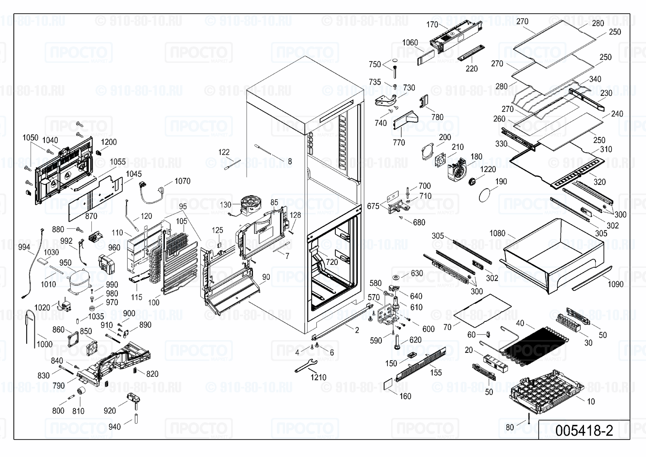 Взрыв-схема запчастей холодильника Liebherr CNef 5715-20C