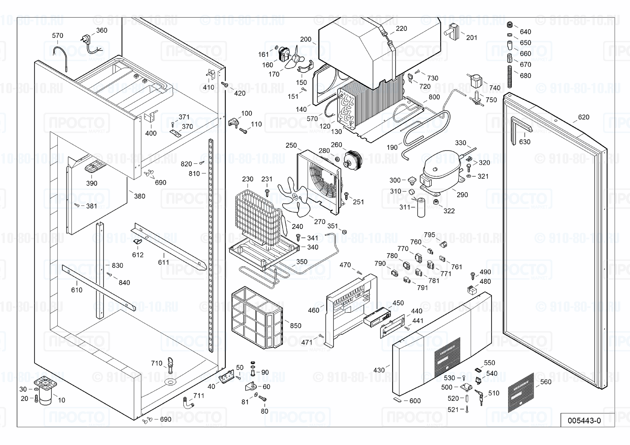 Взрыв-схема запчастей холодильника Liebherr BGPv 6570-41C