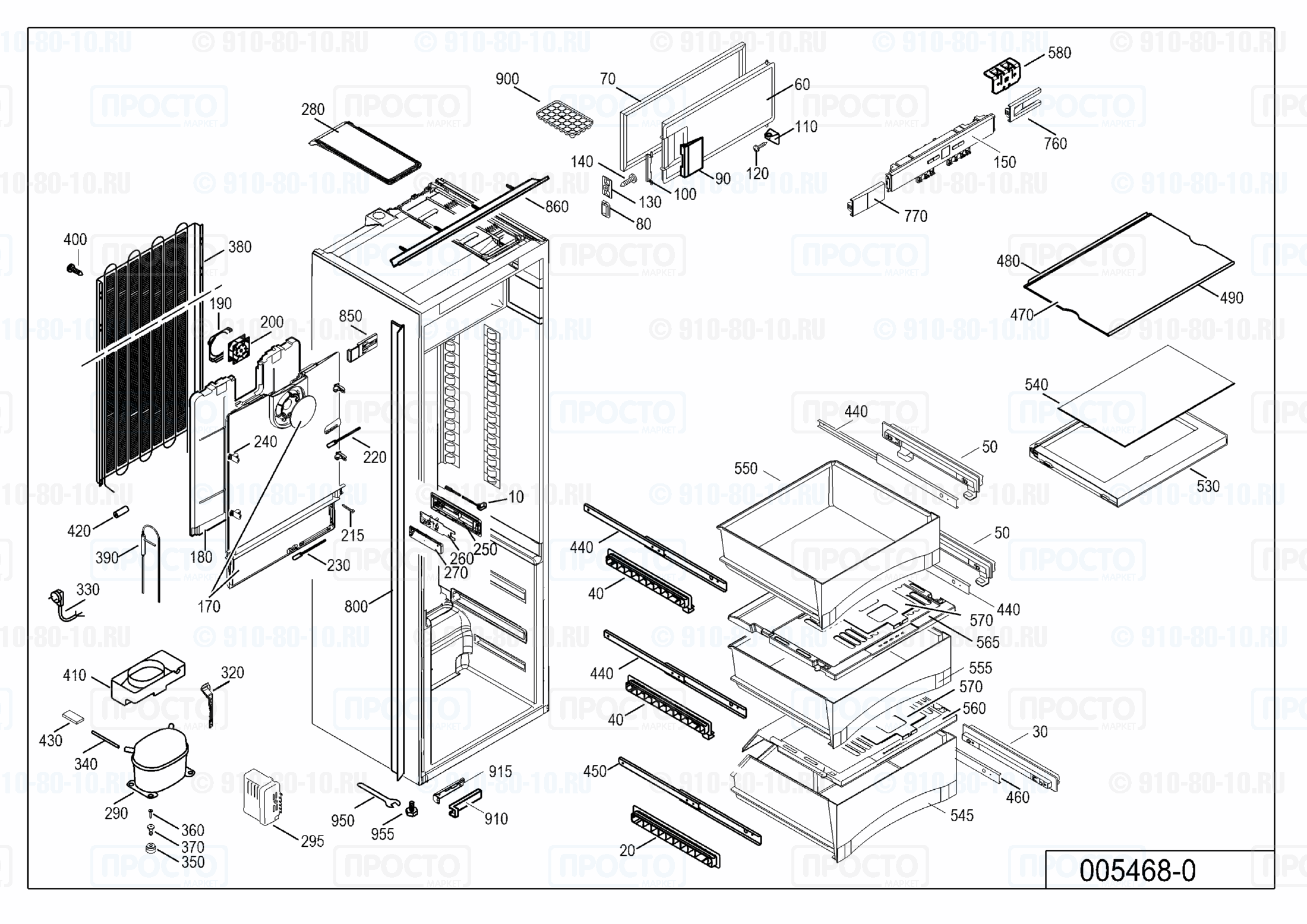Взрыв-схема запчастей холодильника Liebherr IKBP 3524-20A