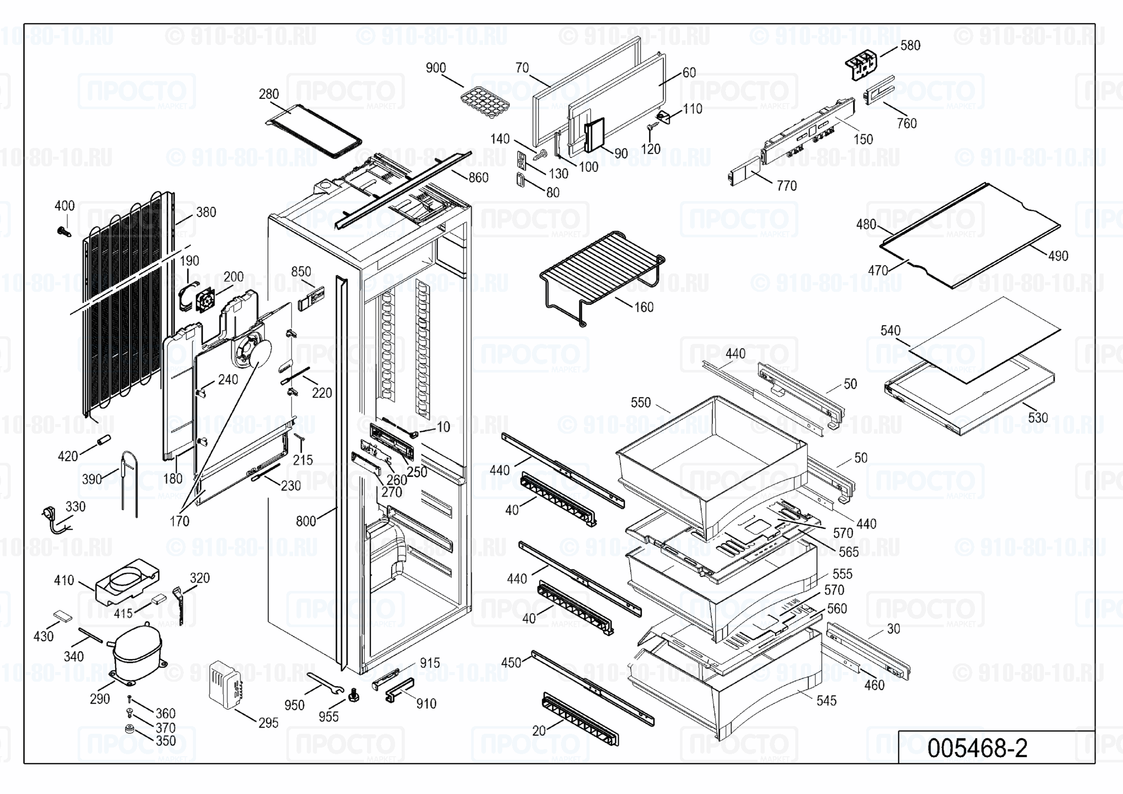 Взрыв-схема запчастей холодильника Liebherr IKBP 3524-20D