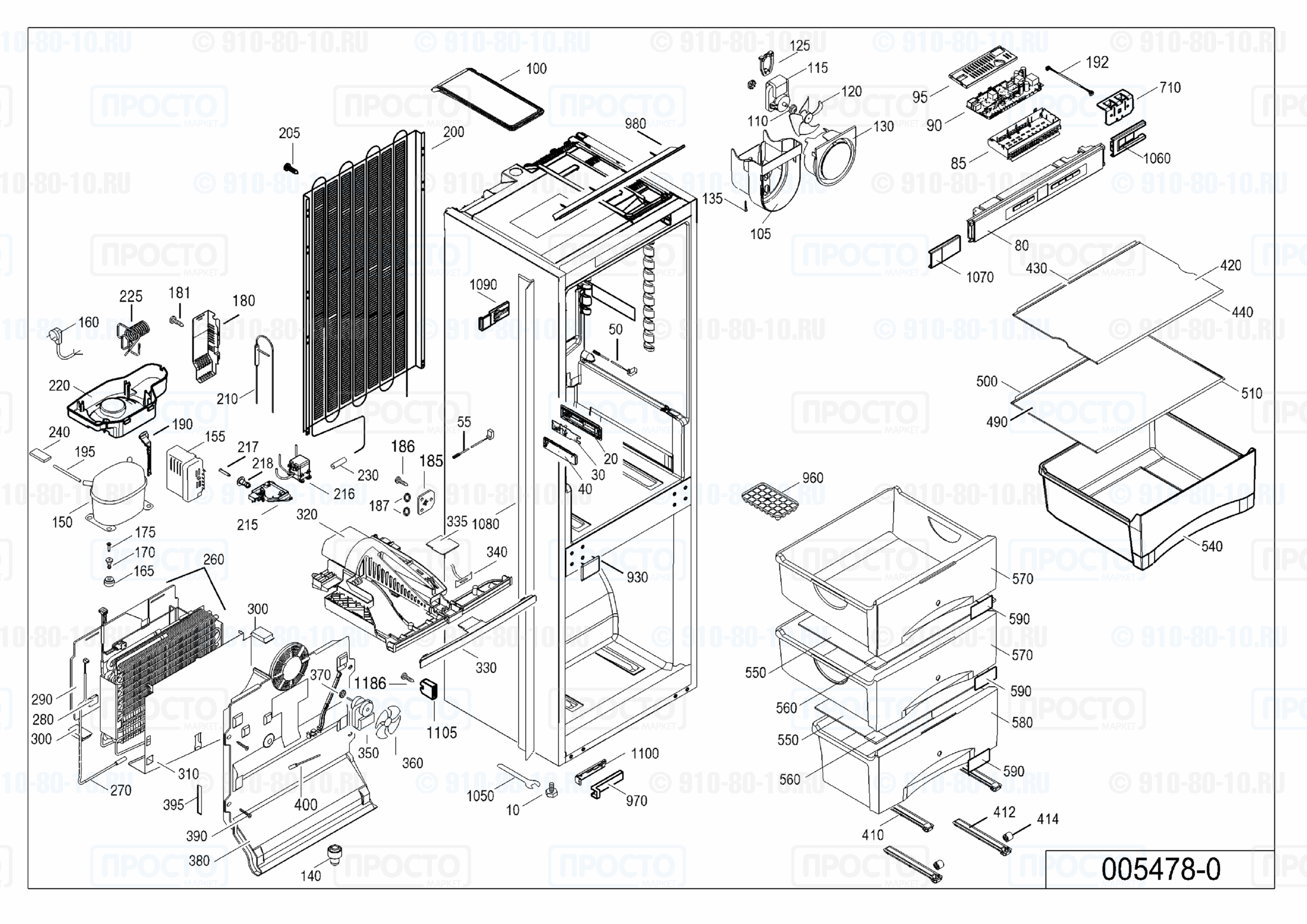 Взрыв-схема холодильника Liebherr ICN 3314-20D