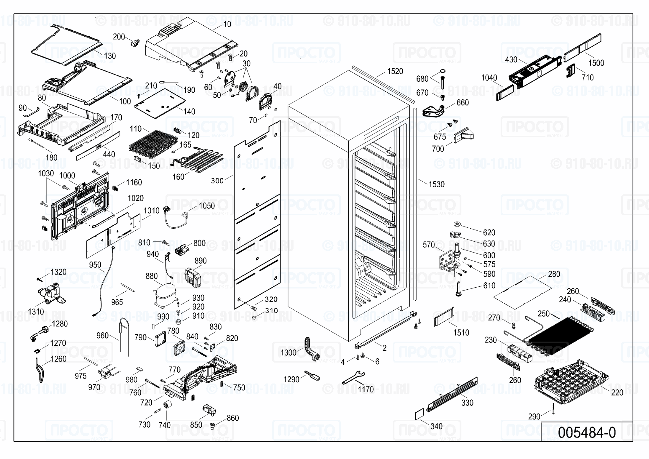 Взрыв-схема запчастей холодильника Liebherr SGNPbs 4365-20B