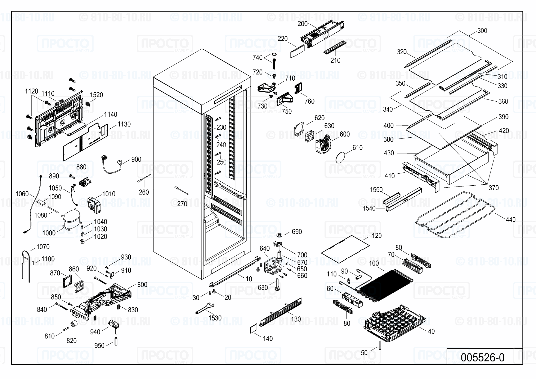 Взрыв-схема запчастей холодильника Liebherr SKes 4350-20B