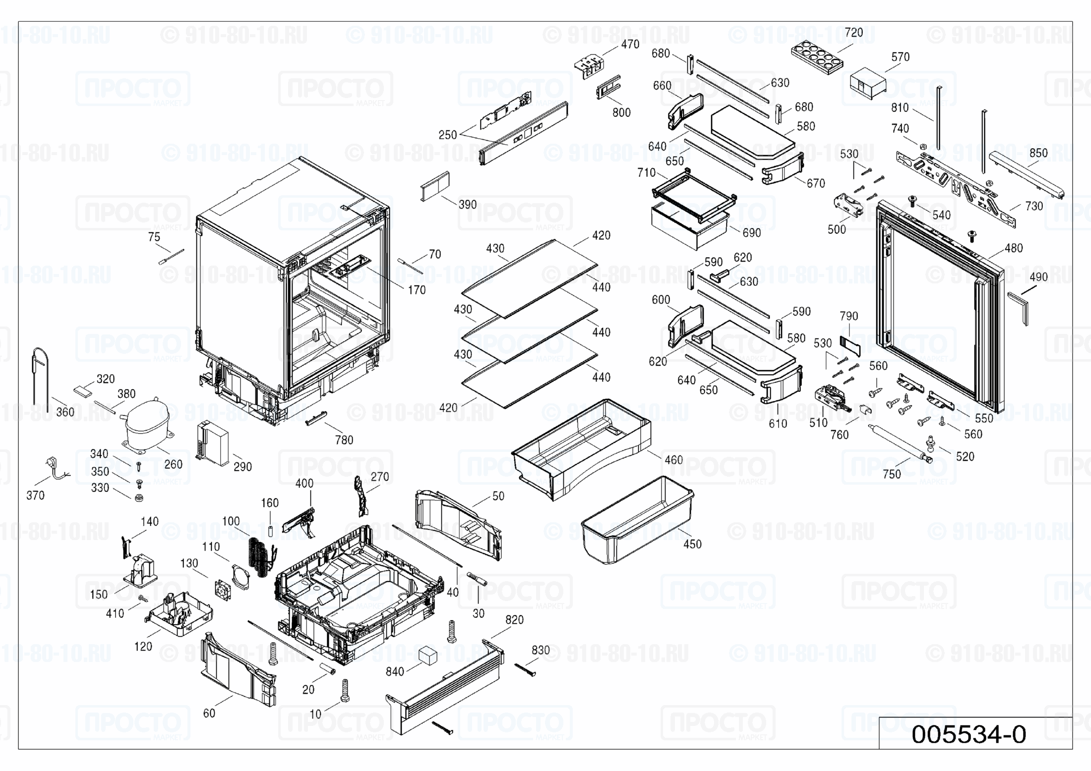Взрыв-схема запчастей холодильника Liebherr UIKP 1550-20A