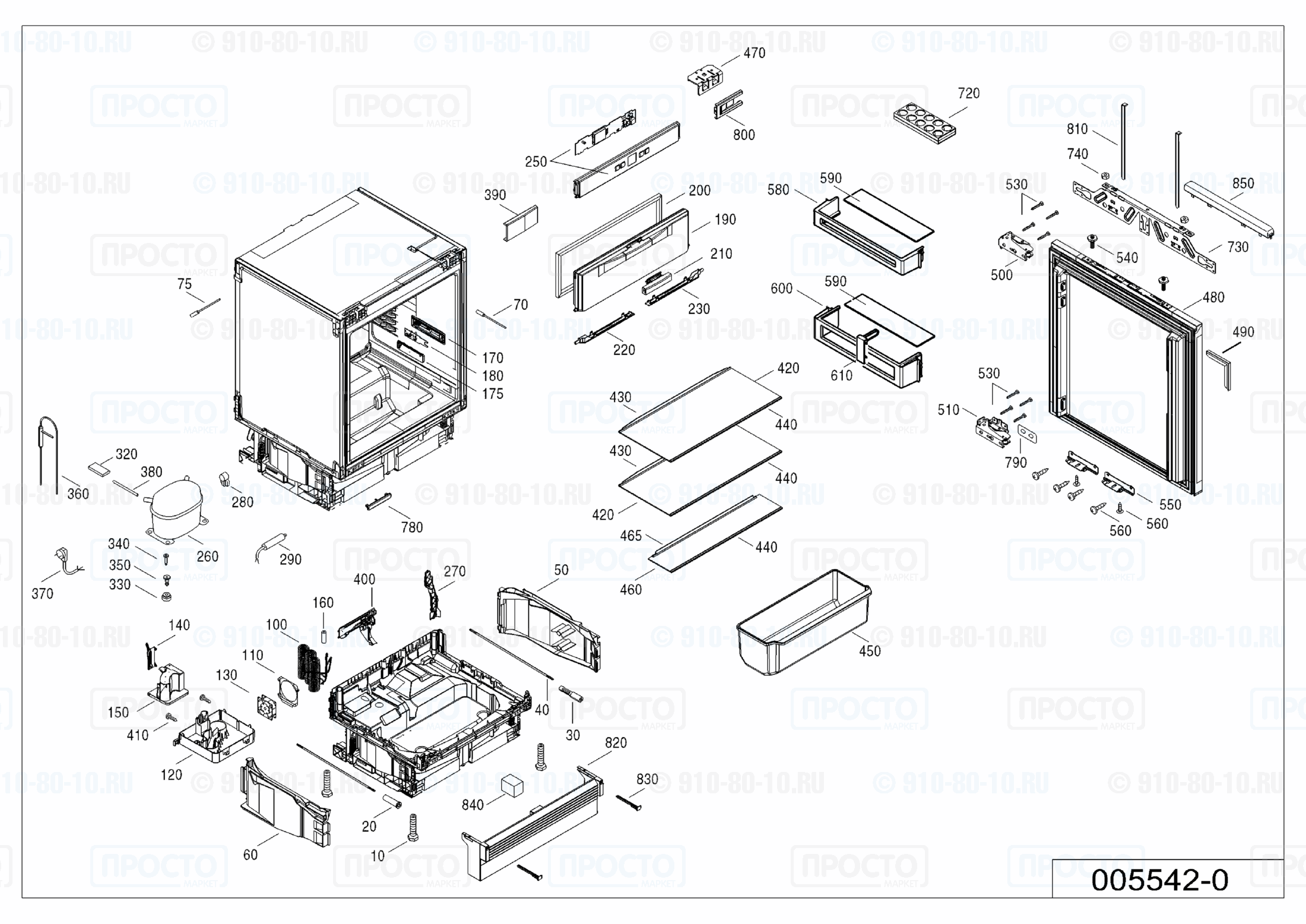 Взрыв-схема запчастей холодильника Liebherr UIK 1514-20A