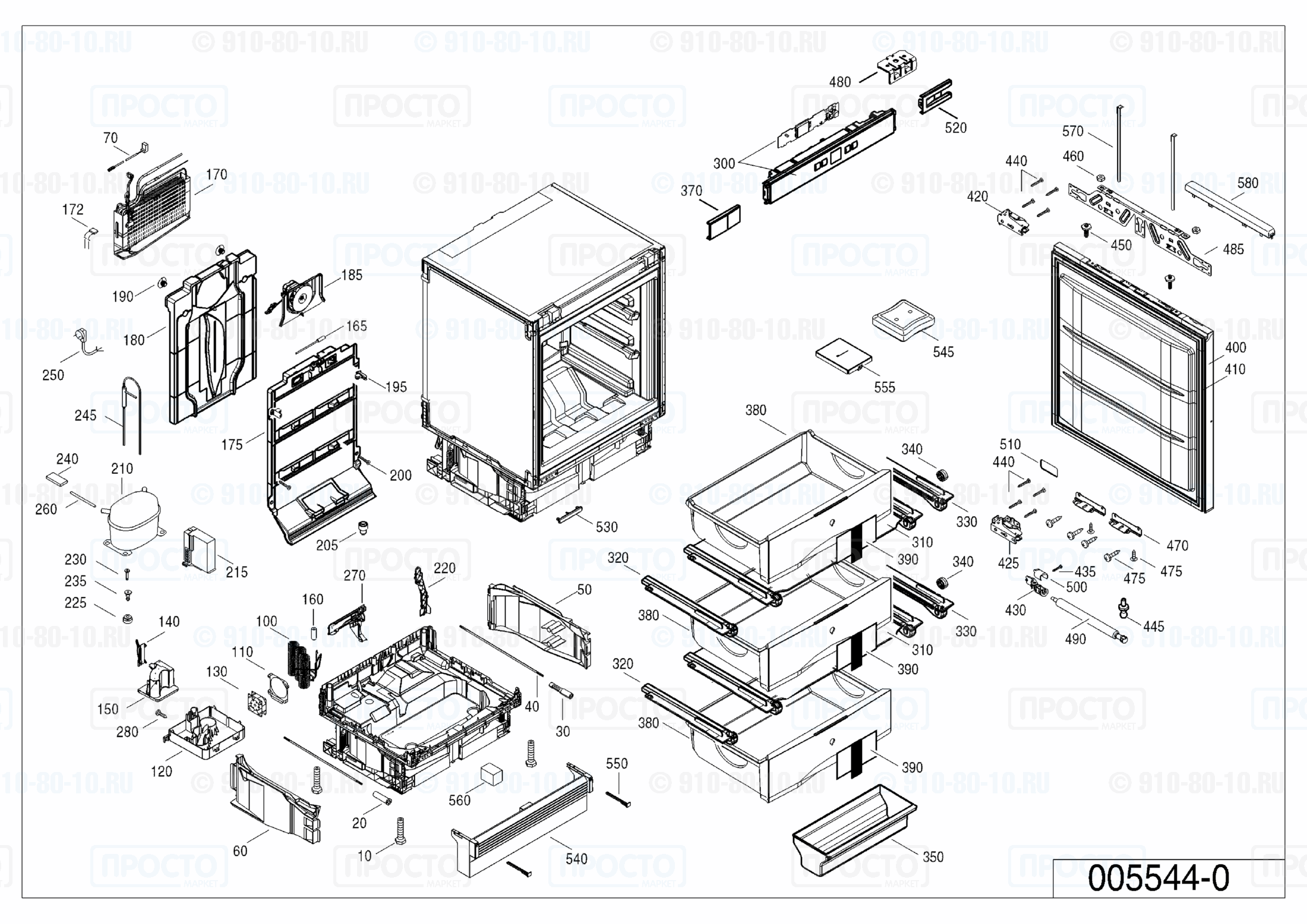 Взрыв-схема запчастей холодильника Liebherr SUIGN 1554-20A