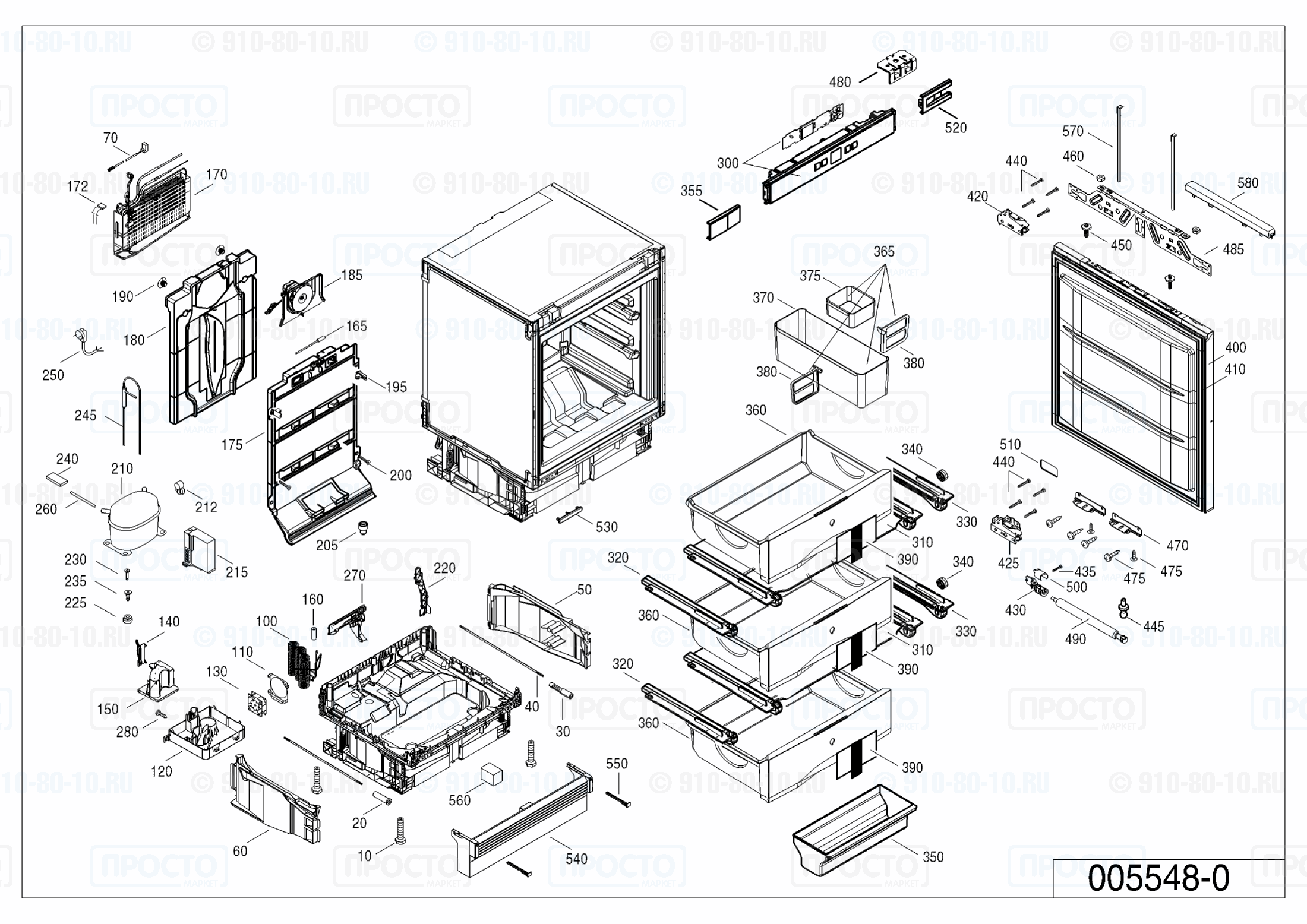 Взрыв-схема холодильника Liebherr SUIB 1550-20A