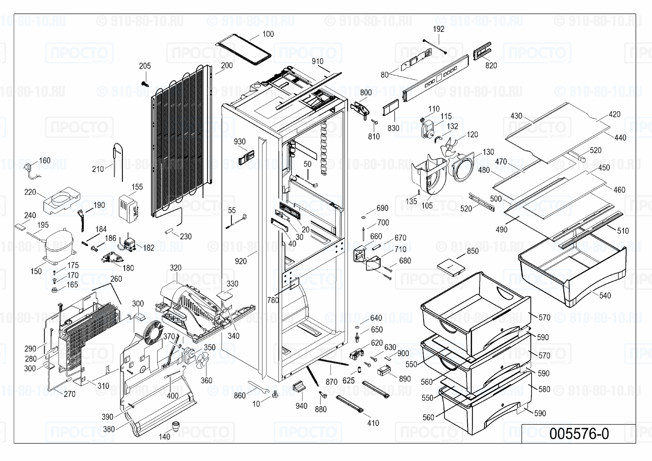 Взрыв-схема запчастей холодильника Liebherr ICNS 3324-21A