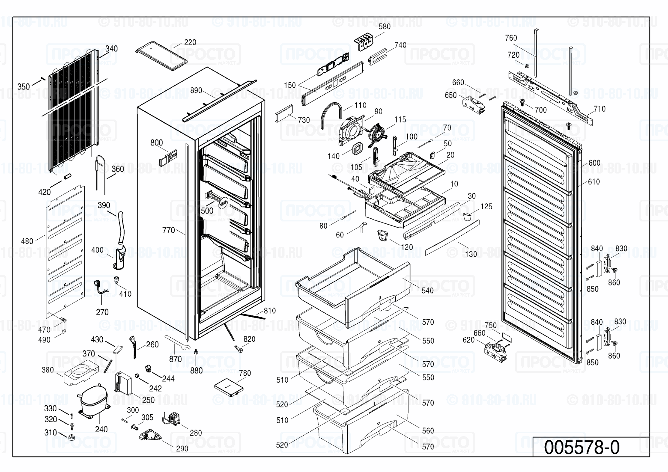 Взрыв-схема запчастей холодильника Liebherr SIGN 3524-20A