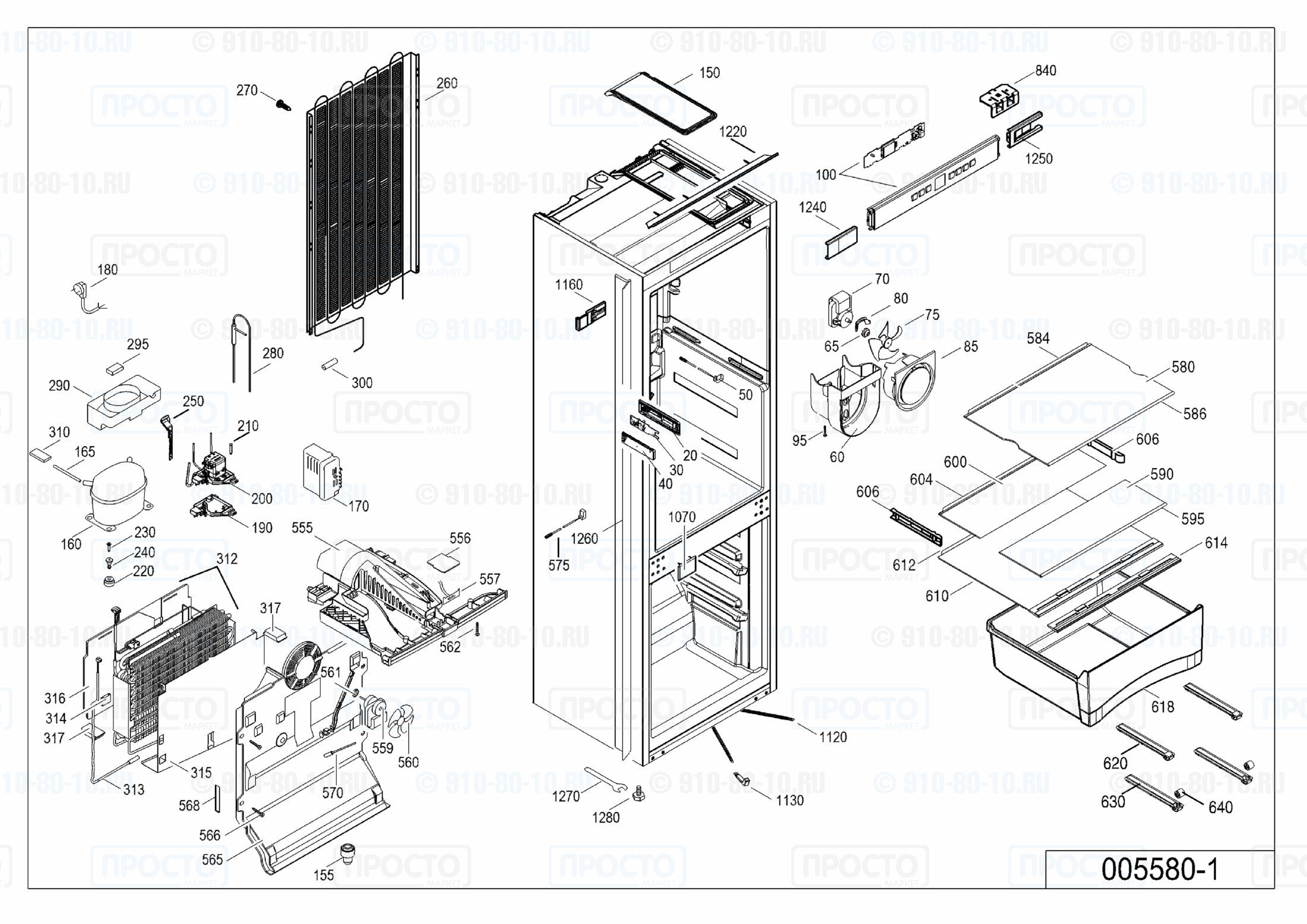 Взрыв-схема запчастей холодильника Liebherr ICN 3314-20C