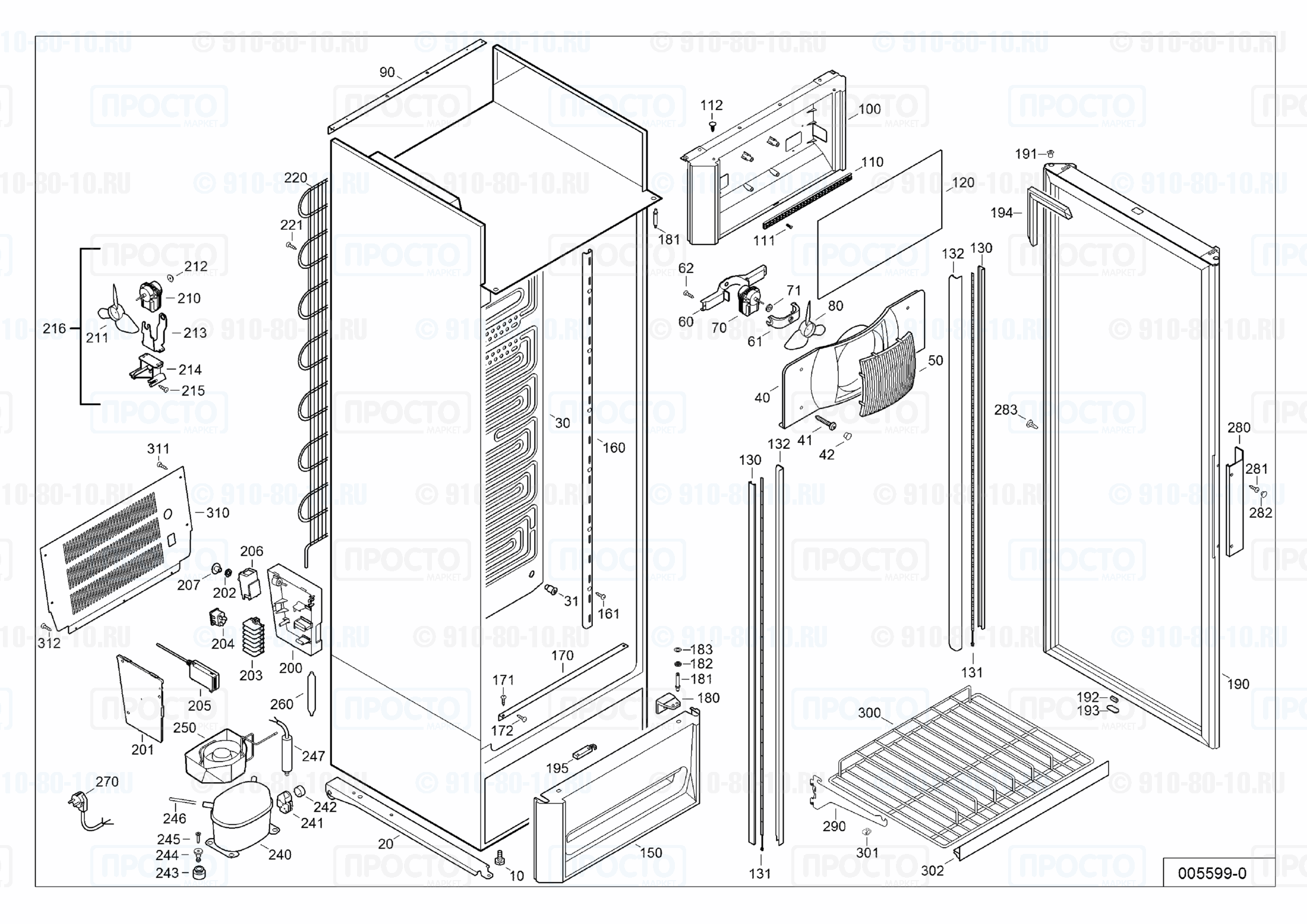 Взрыв-схема запчастей холодильника Liebherr MCsl 3613-23C
