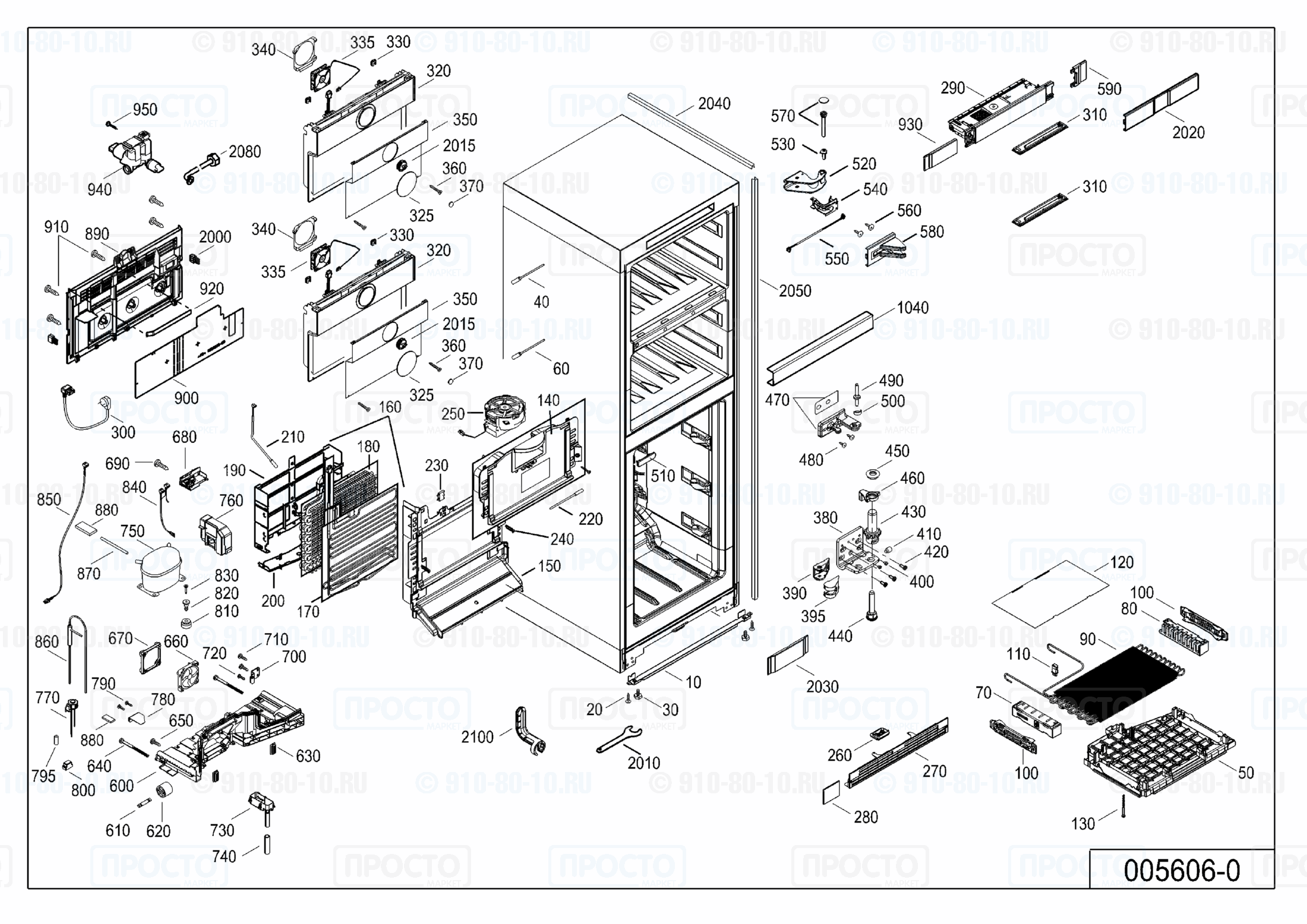 Взрыв-схема запчастей холодильника Liebherr SWTNes 4265-20B