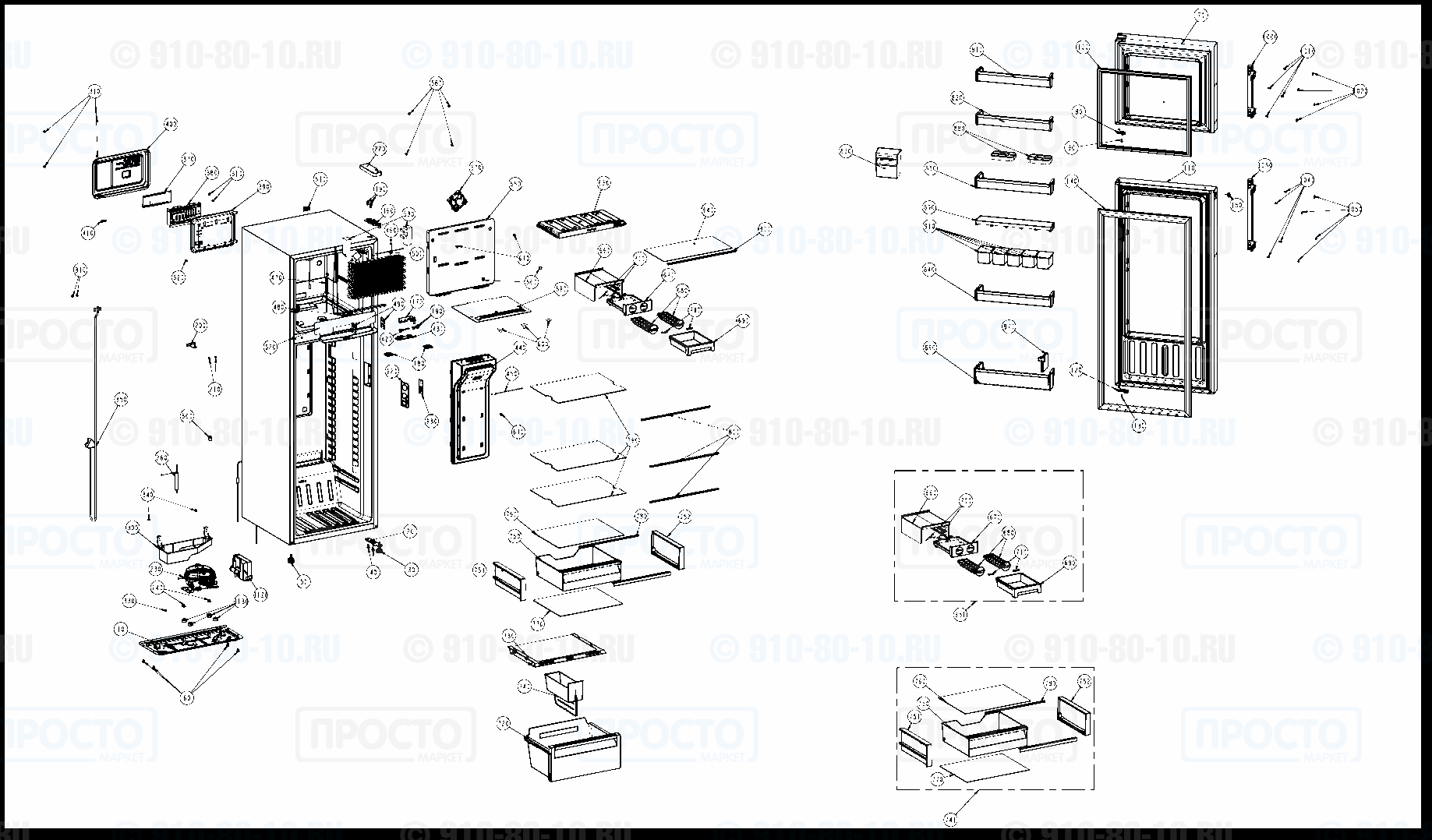 Взрыв-схема запчастей холодильника Liebherr TCr 3540-20A