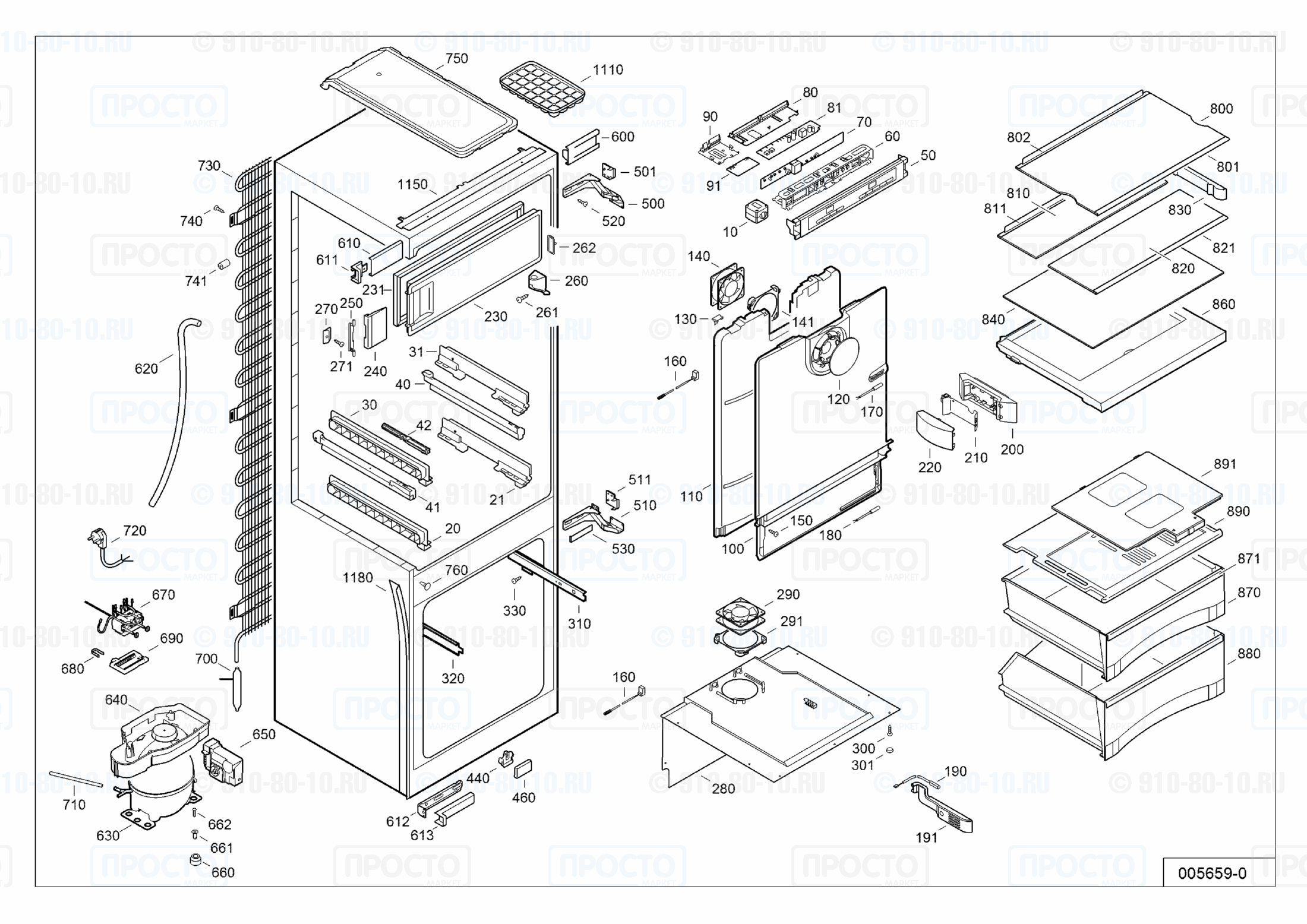 Взрыв-схема запчастей холодильника Liebherr IKBV 3254-22C