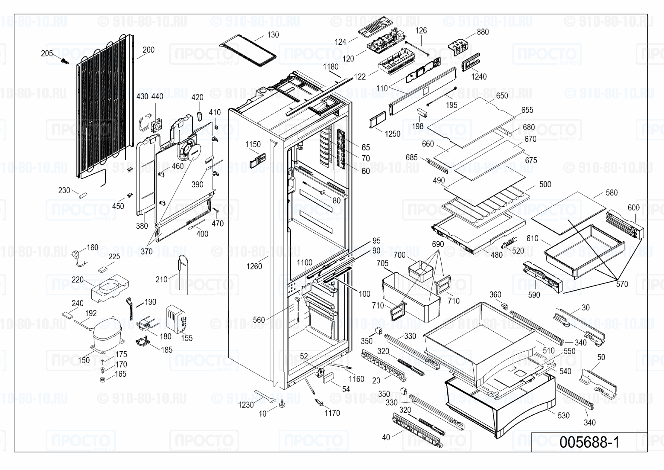 Взрыв-схема запчастей холодильника Liebherr ICBPi 3266-20B