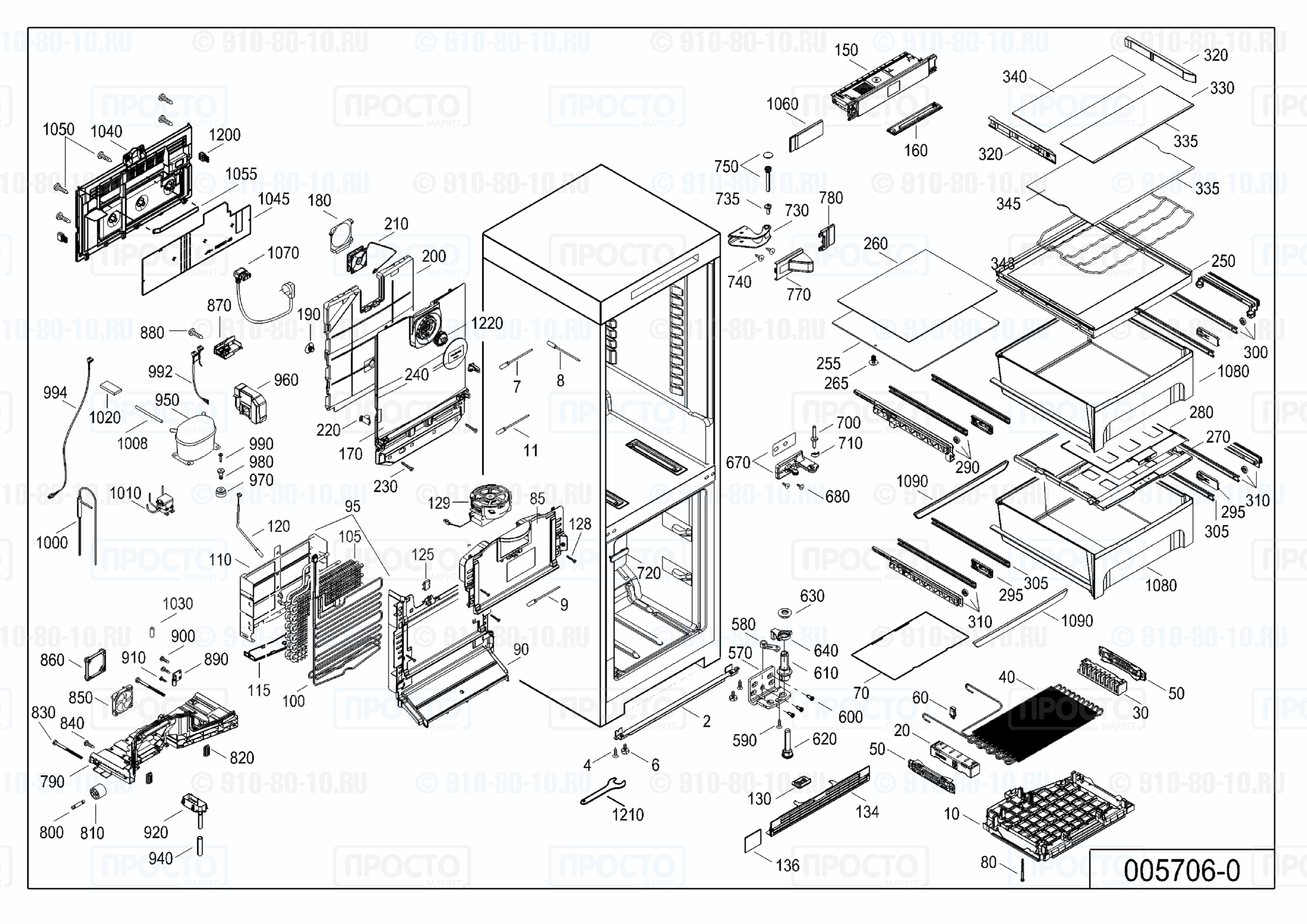 Взрыв-схема холодильника Liebherr CBN 4815-21A