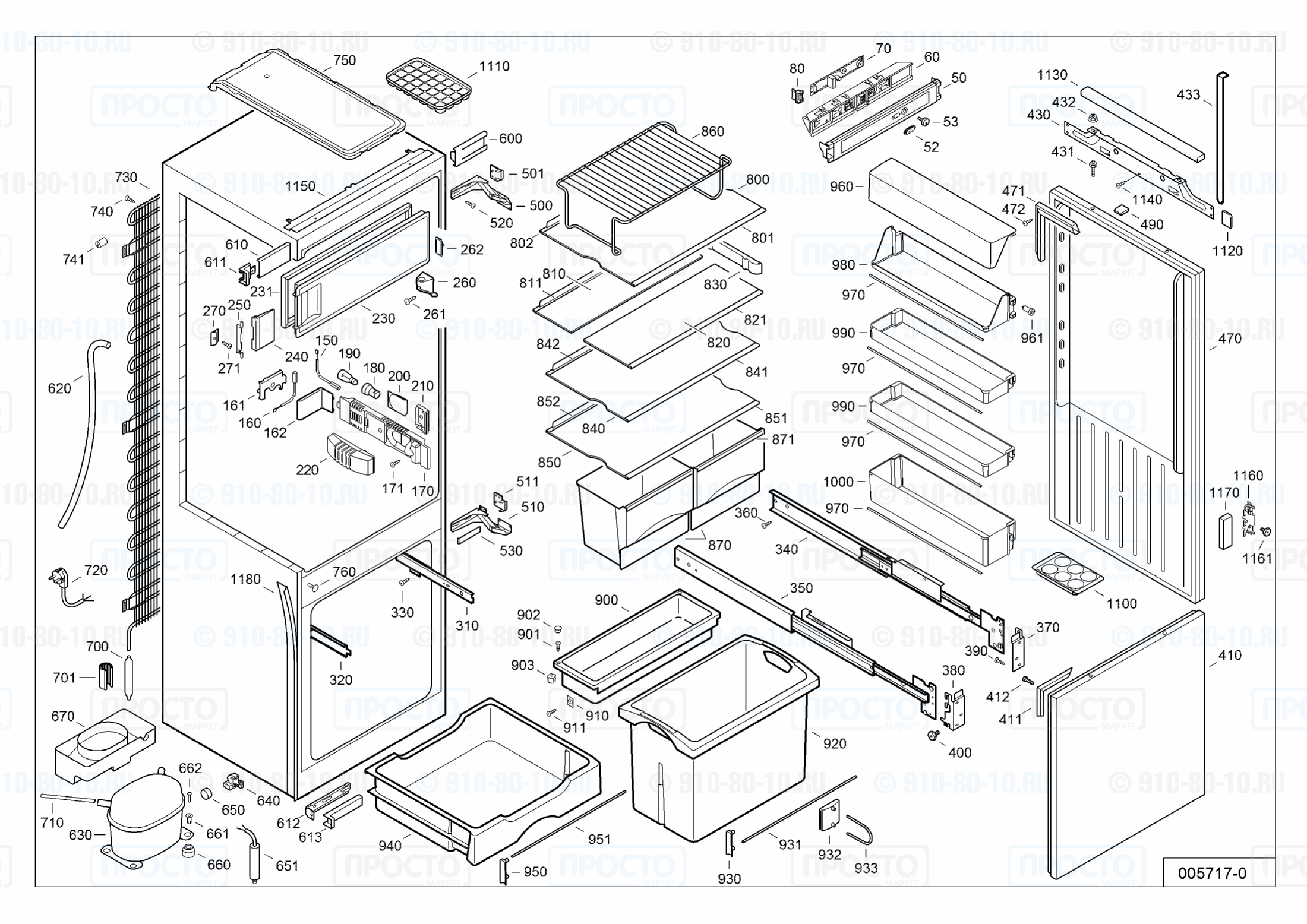 Взрыв-схема запчастей холодильника Liebherr IKV 3214-23B