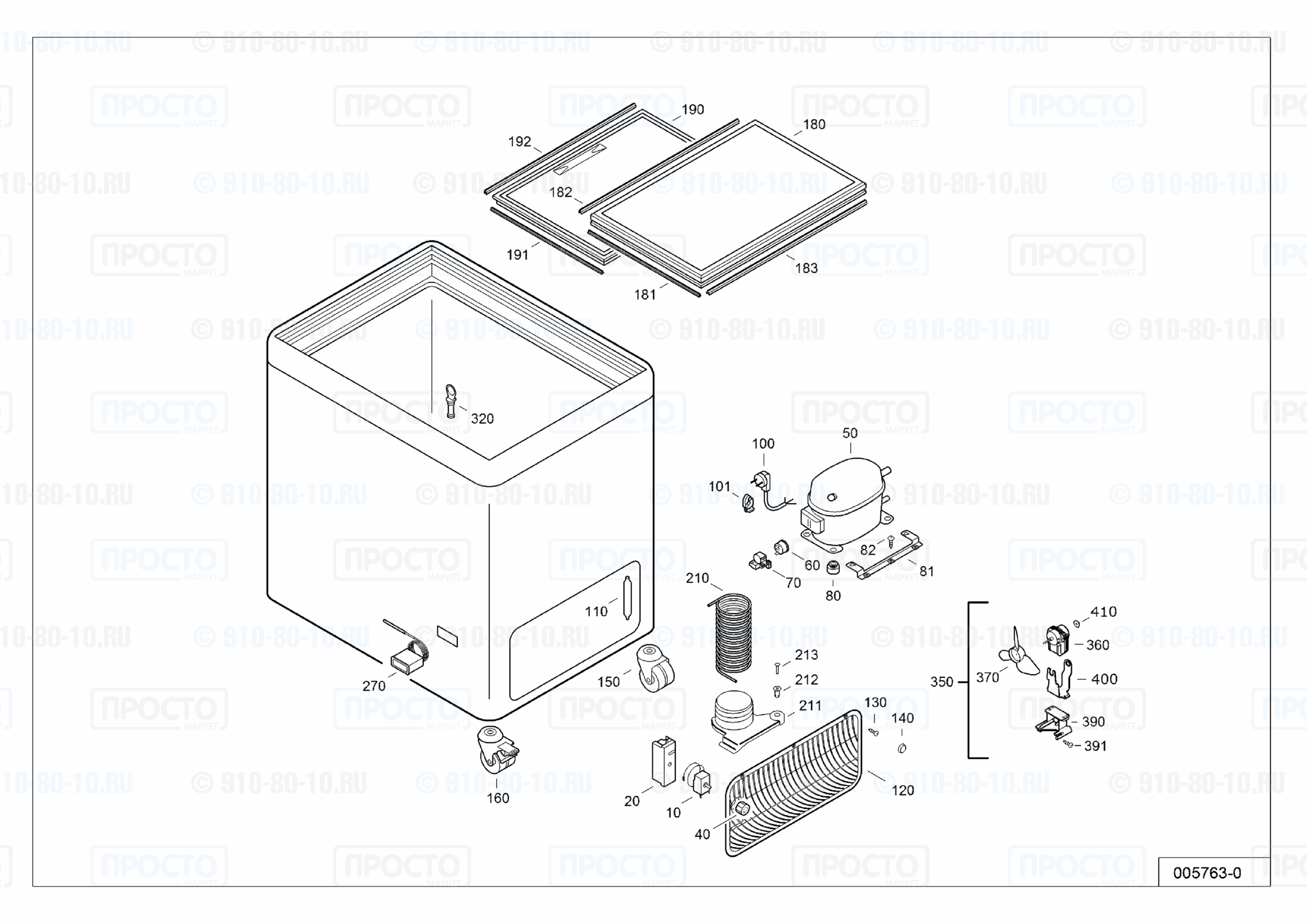 Взрыв-схема холодильника Liebherr GTE 5000-40C