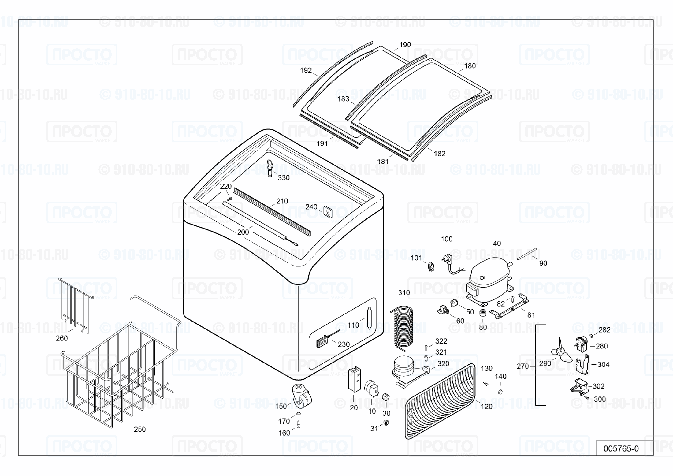 Взрыв-схема запчастей холодильника Liebherr GTI 5053-40D