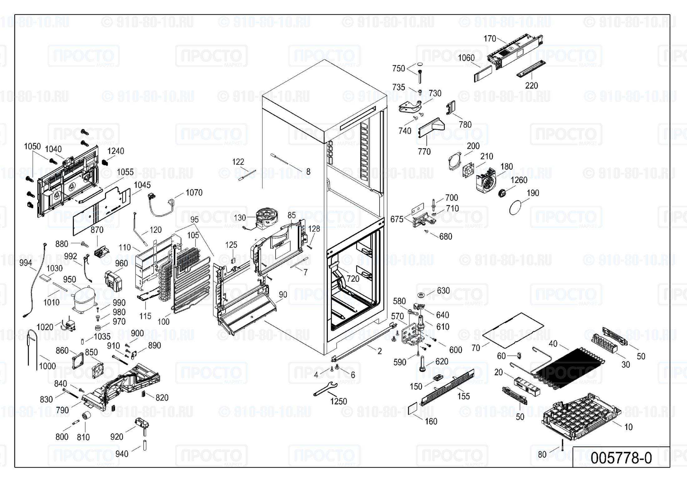 Взрыв-схема запчастей холодильника Liebherr CNef 5725-20A