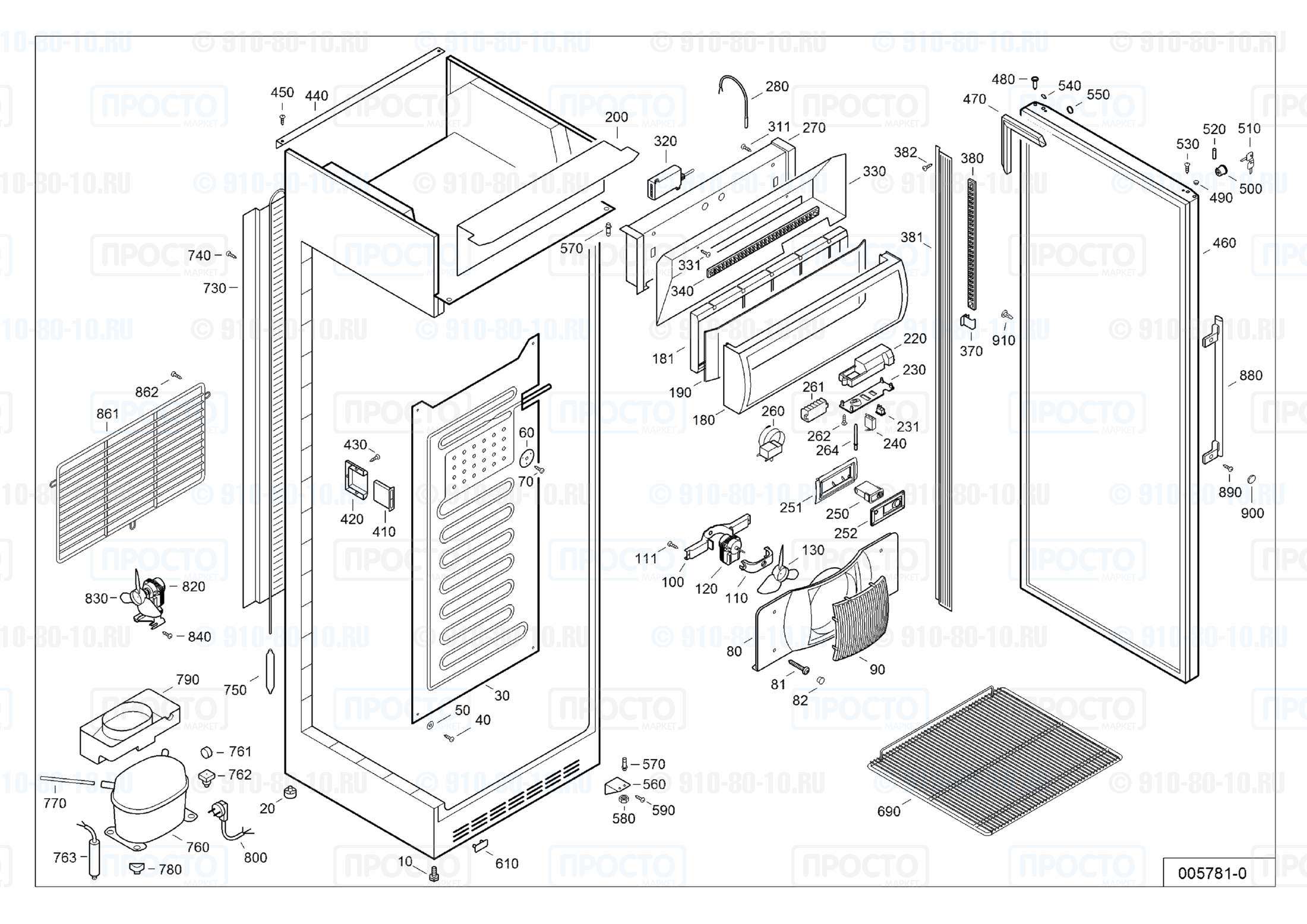 Взрыв-схема запчастей холодильника Liebherr FKDv 4313-23H