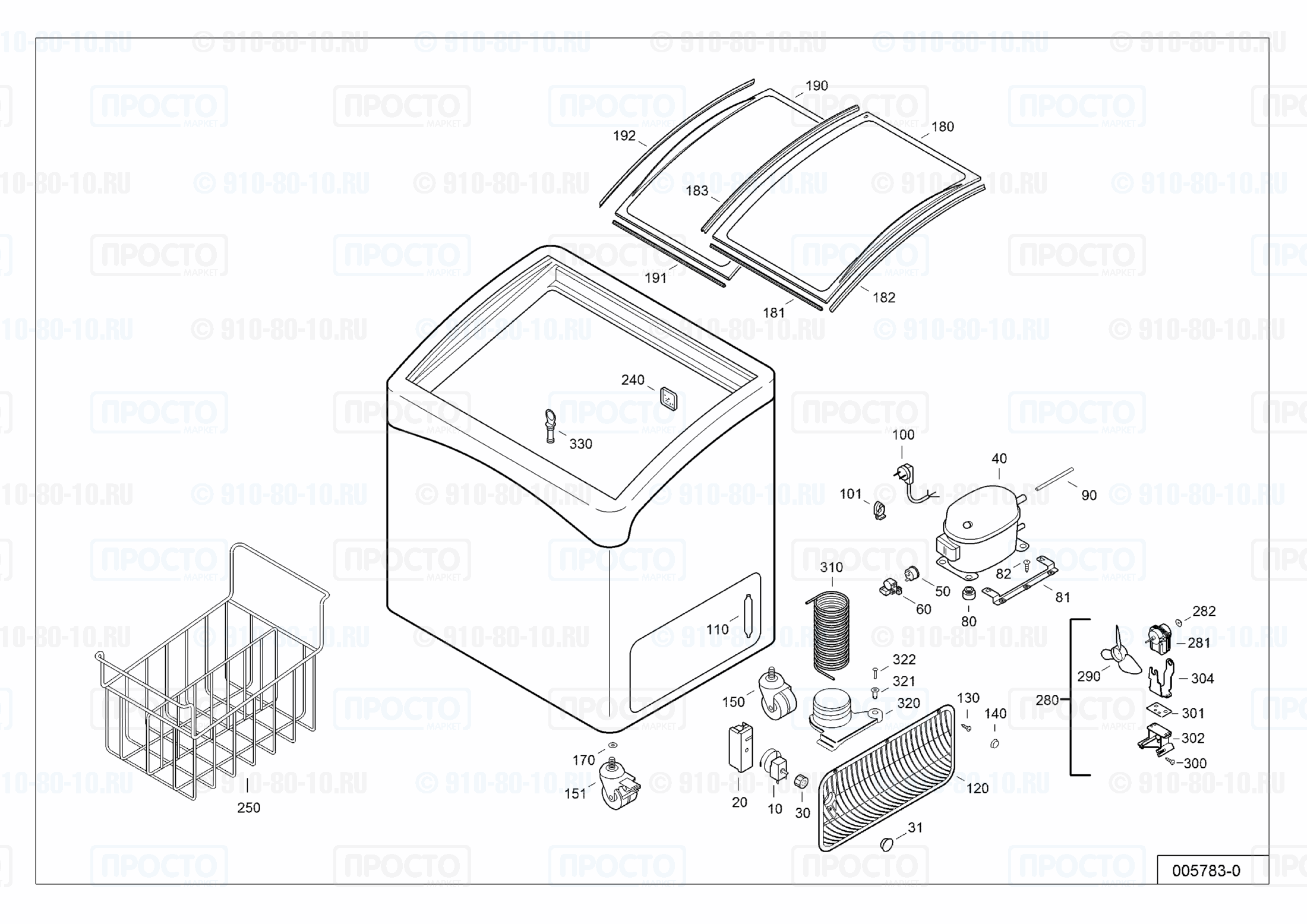 Взрыв-схема запчастей холодильника Liebherr GTI 3703-41C