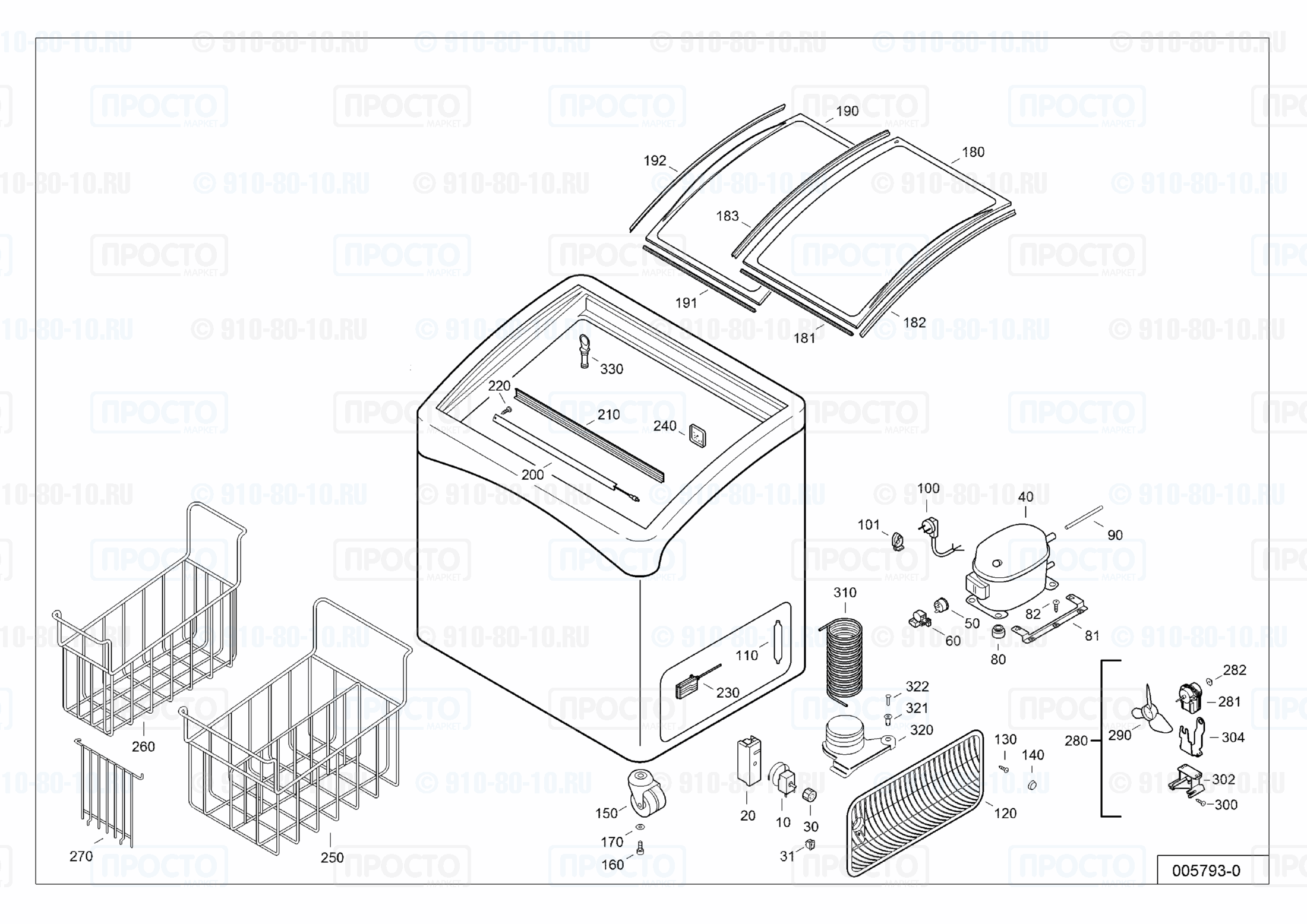 Взрыв-схема запчастей холодильника Liebherr GTI 4353-40D