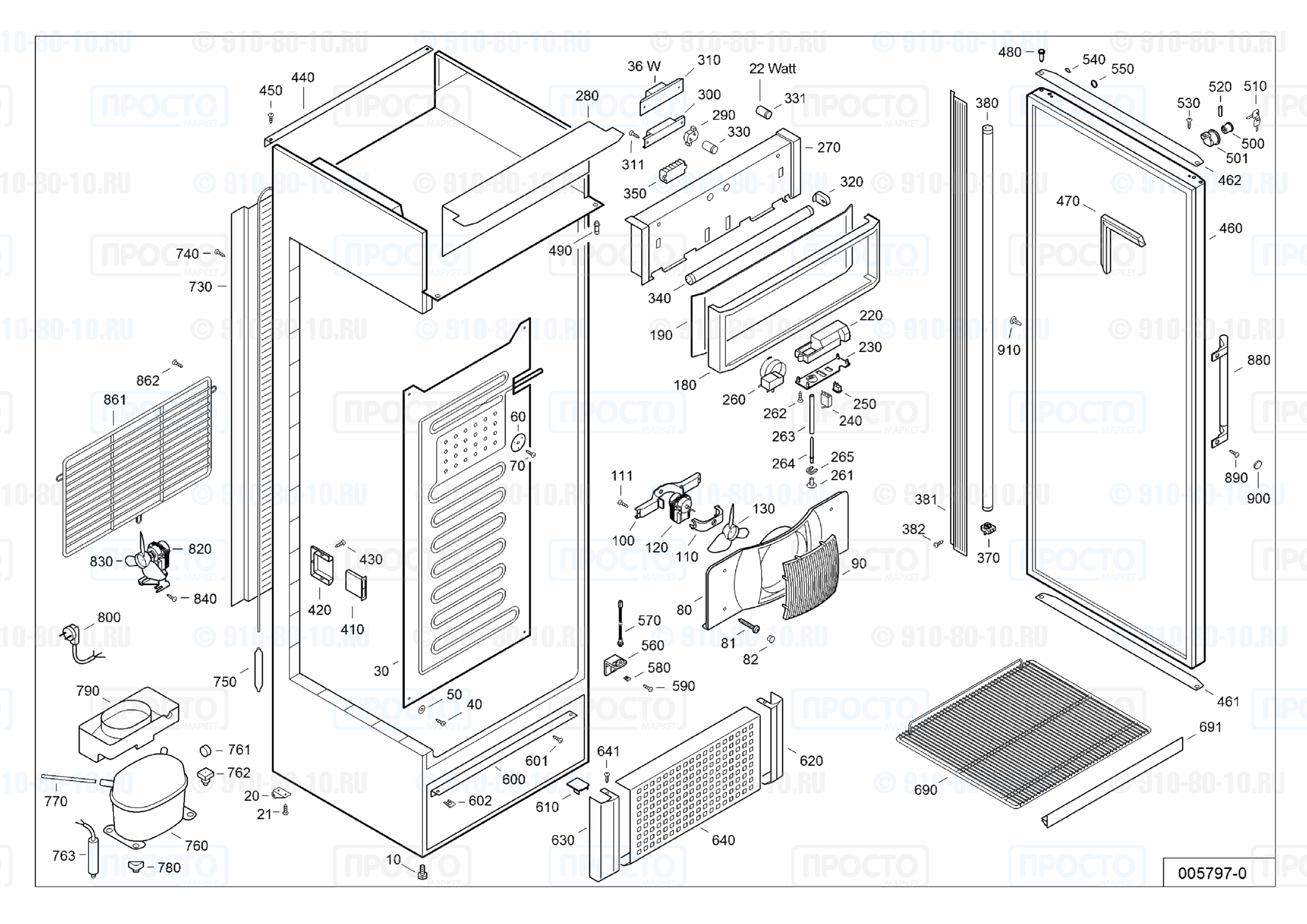 Взрыв-схема запчастей холодильника Liebherr FKDv 3712-21C