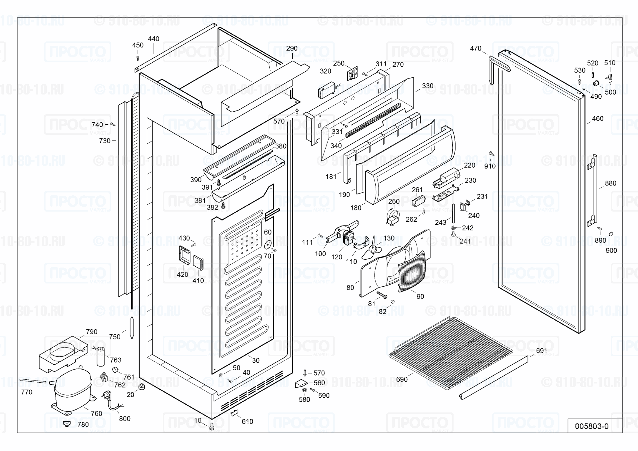 Взрыв-схема запчастей холодильника Liebherr FKDv 4303-21E