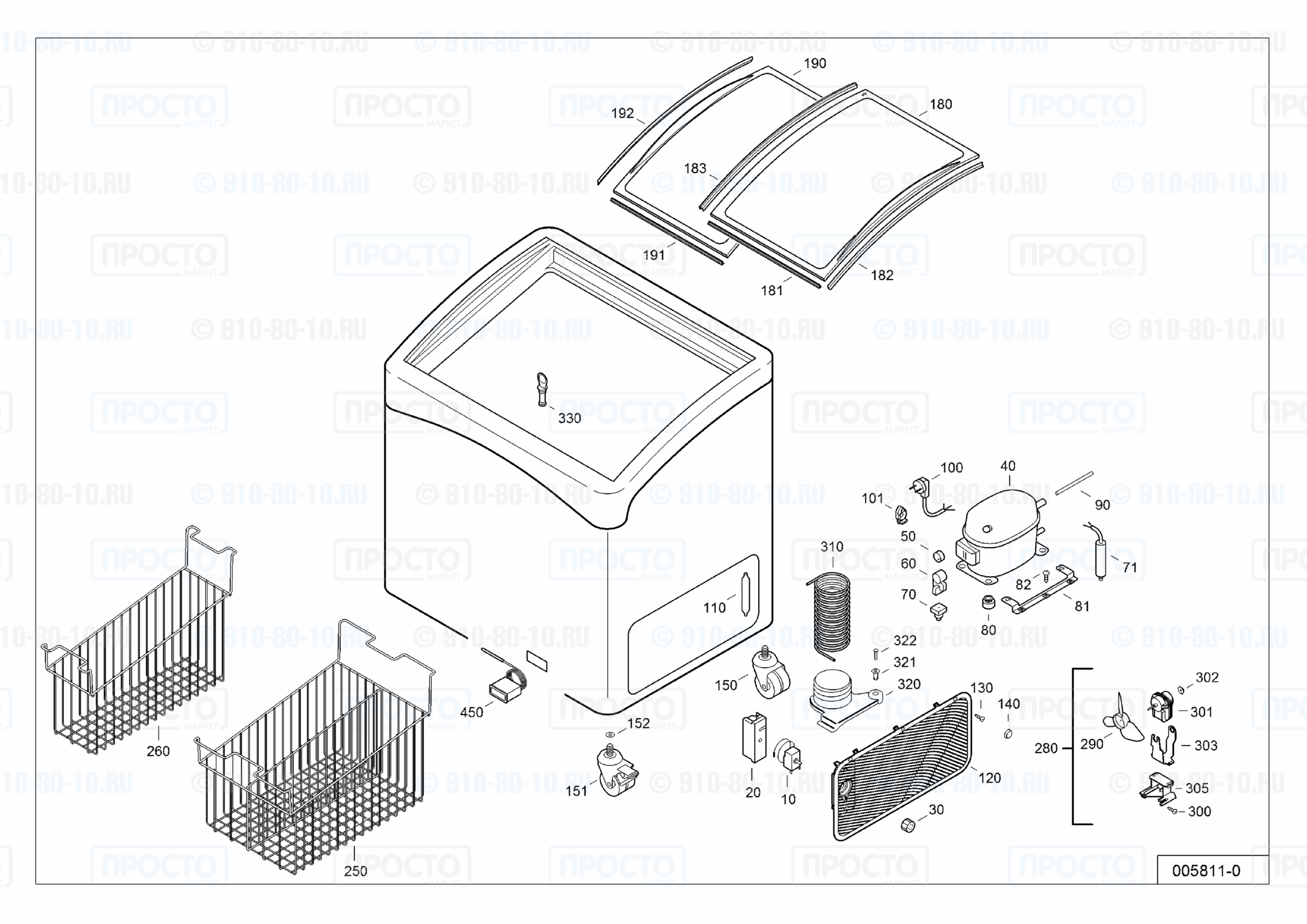 Взрыв-схема запчастей холодильника Liebherr GTI 2403-40D