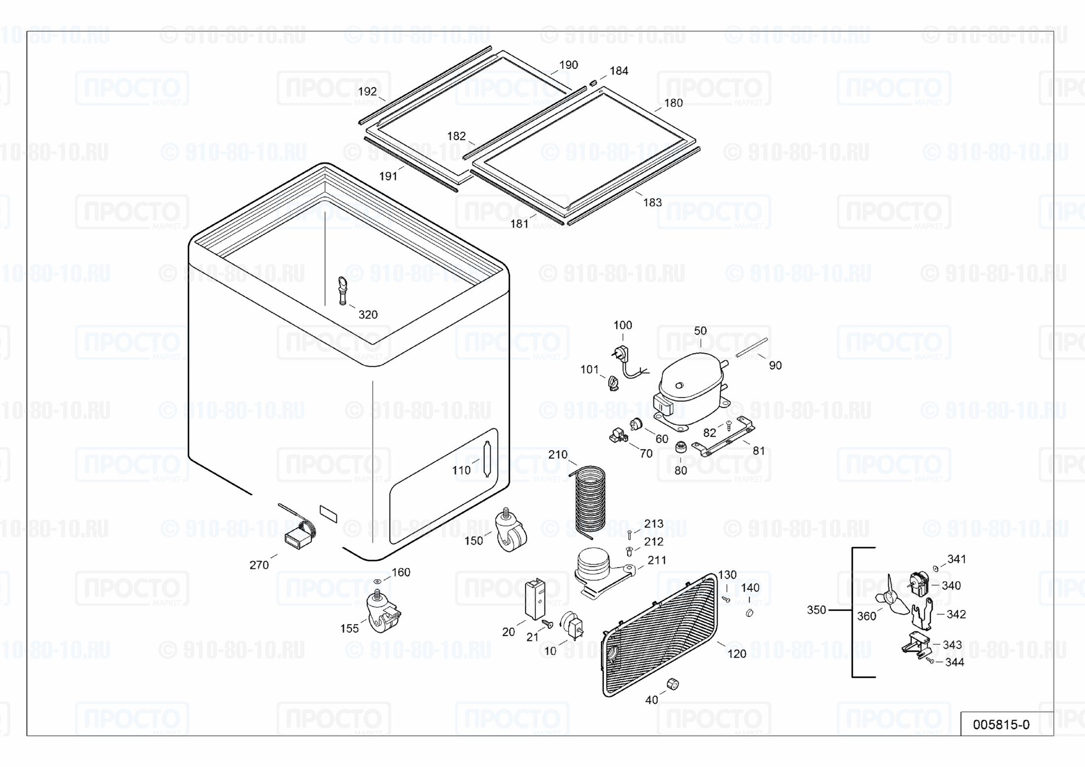 Взрыв-схема запчастей холодильника Liebherr GTE 5002-40D