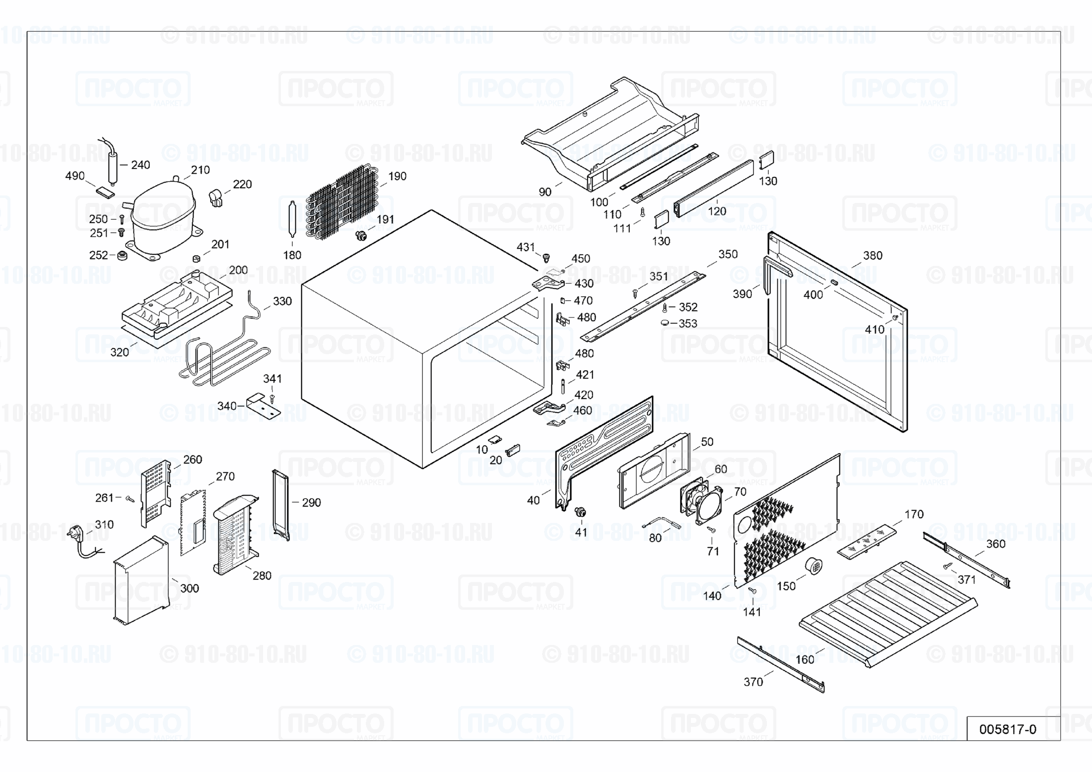 Взрыв-схема запчастей холодильника Liebherr WKEes 553-20F