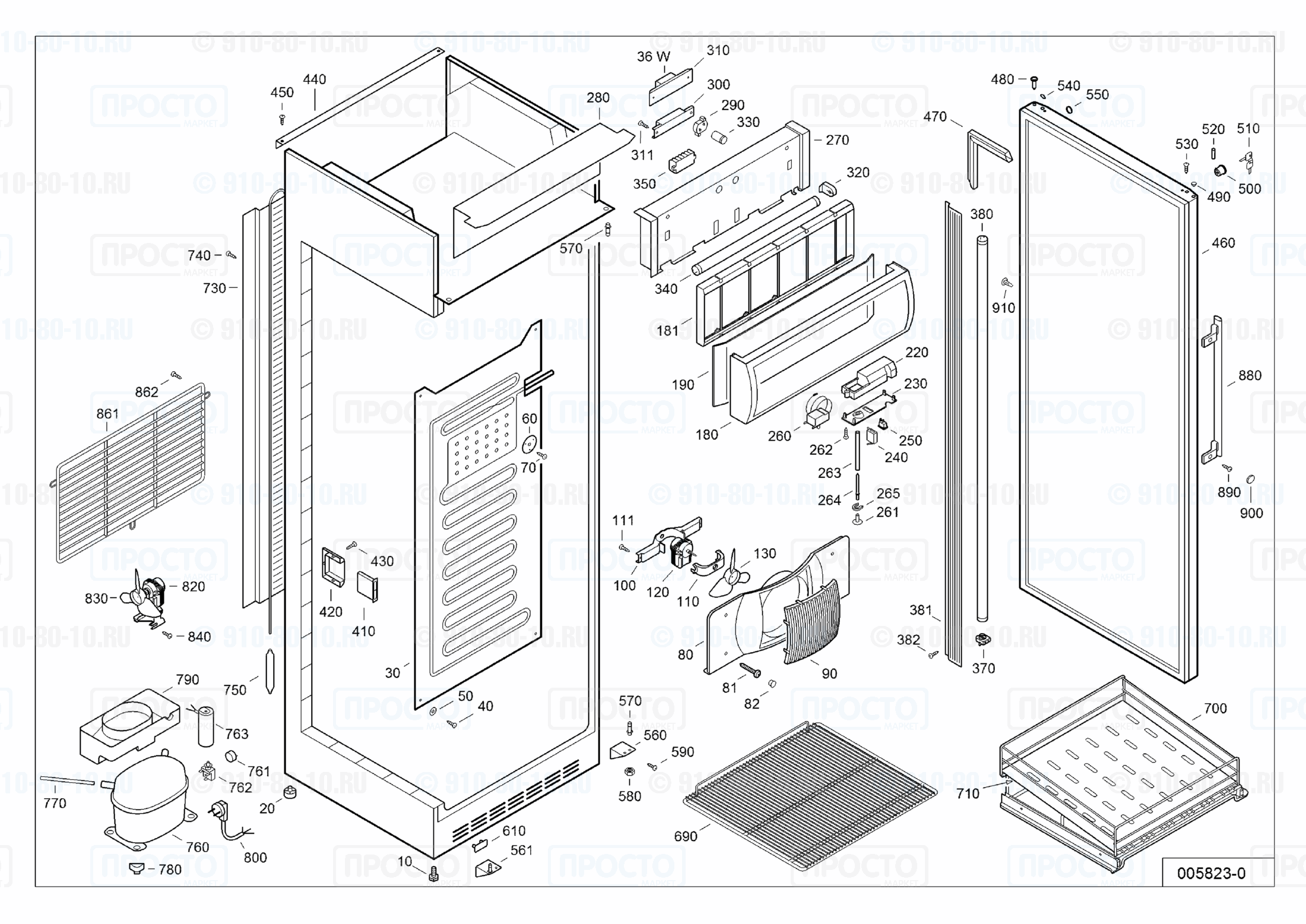 Взрыв-схема запчастей холодильника Liebherr FKDv 4312-21C