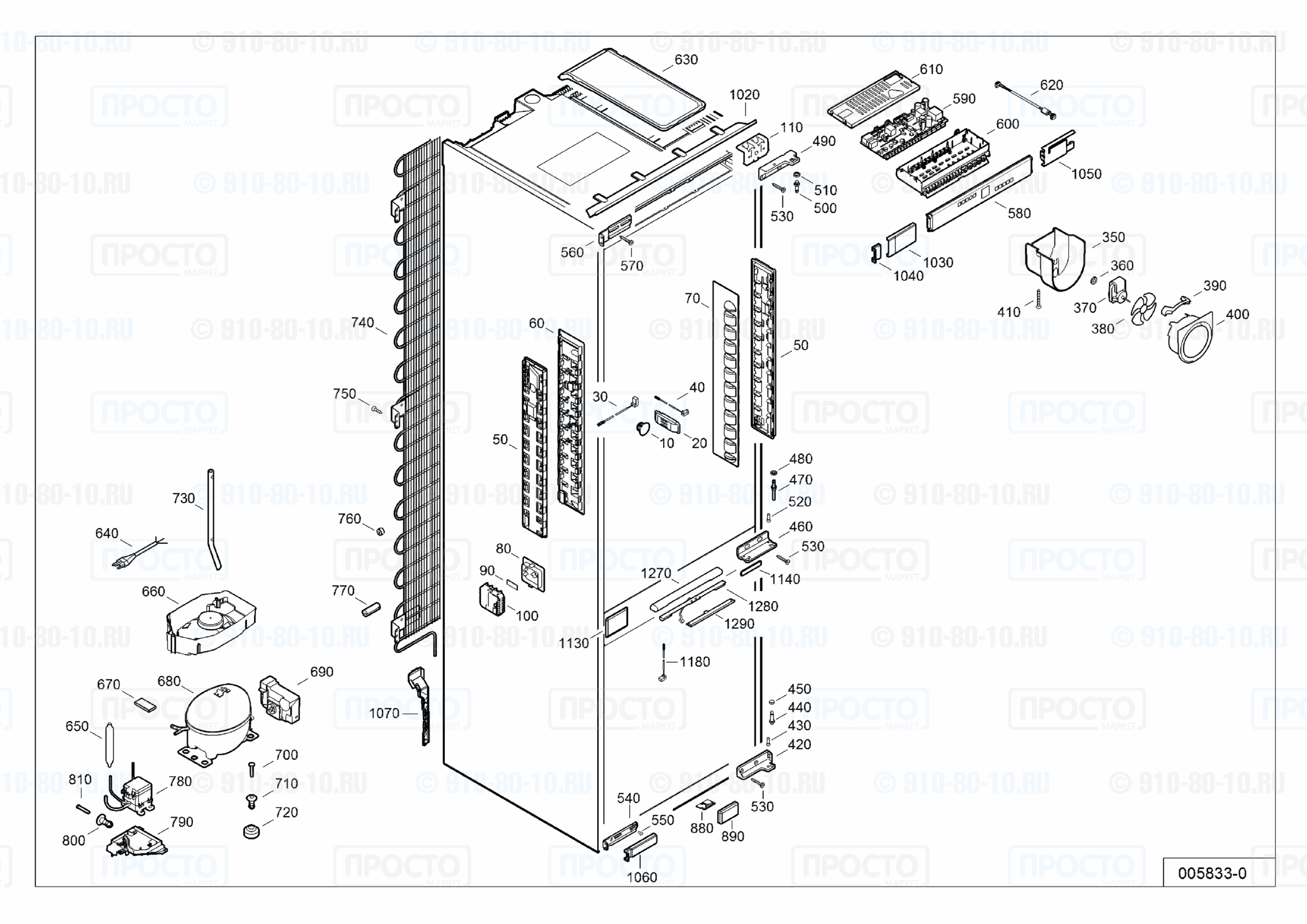 Взрыв-схема холодильника Liebherr ECc 3456-20B