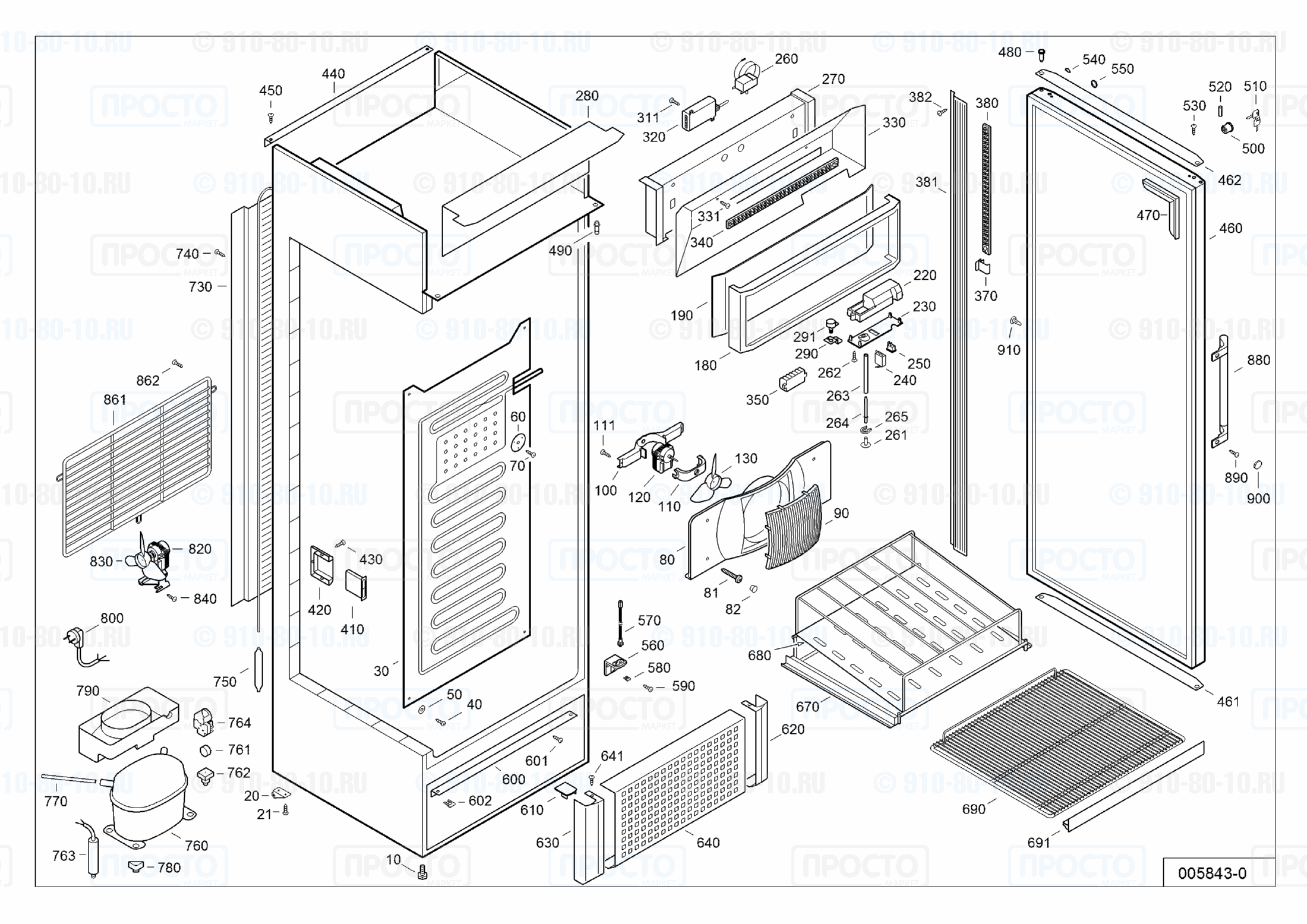 Взрыв-схема запчастей холодильника Liebherr FKDv 3713-20E