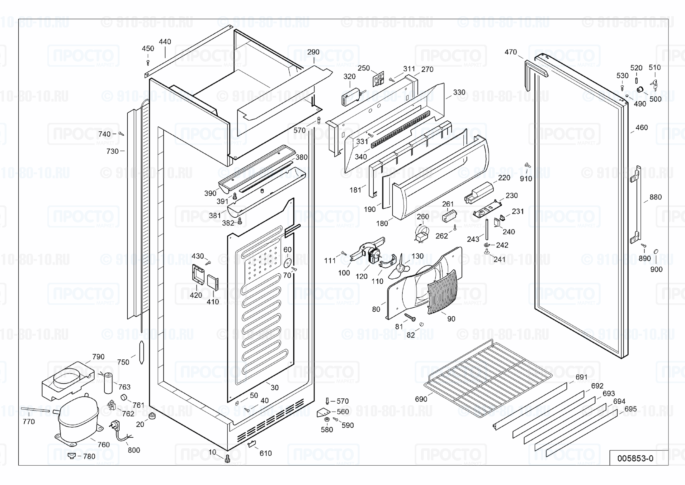 Взрыв-схема запчастей холодильника Liebherr FKDv 4303-21B