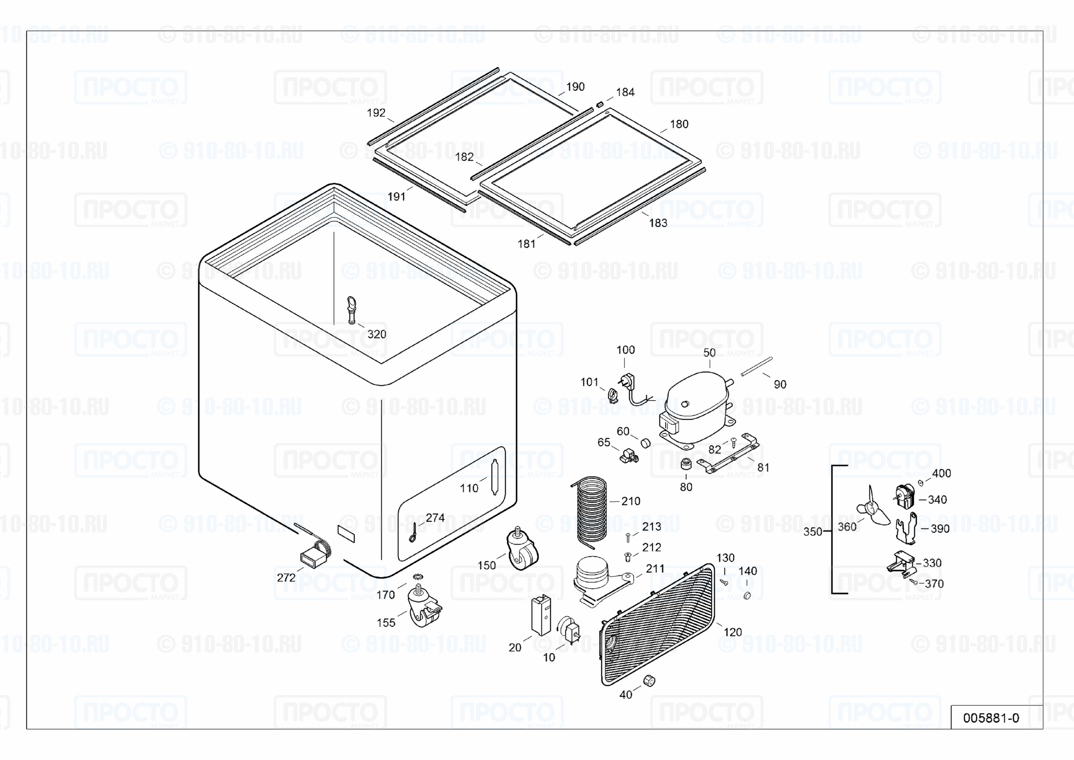 Взрыв-схема запчастей холодильника Liebherr GTE 3002-40D