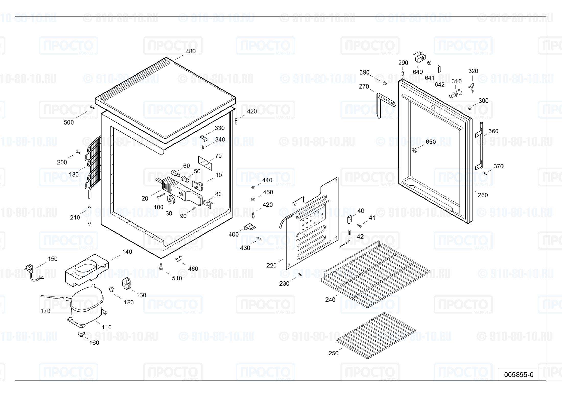 Взрыв-схема запчастей холодильника Liebherr FKU 1805-21N