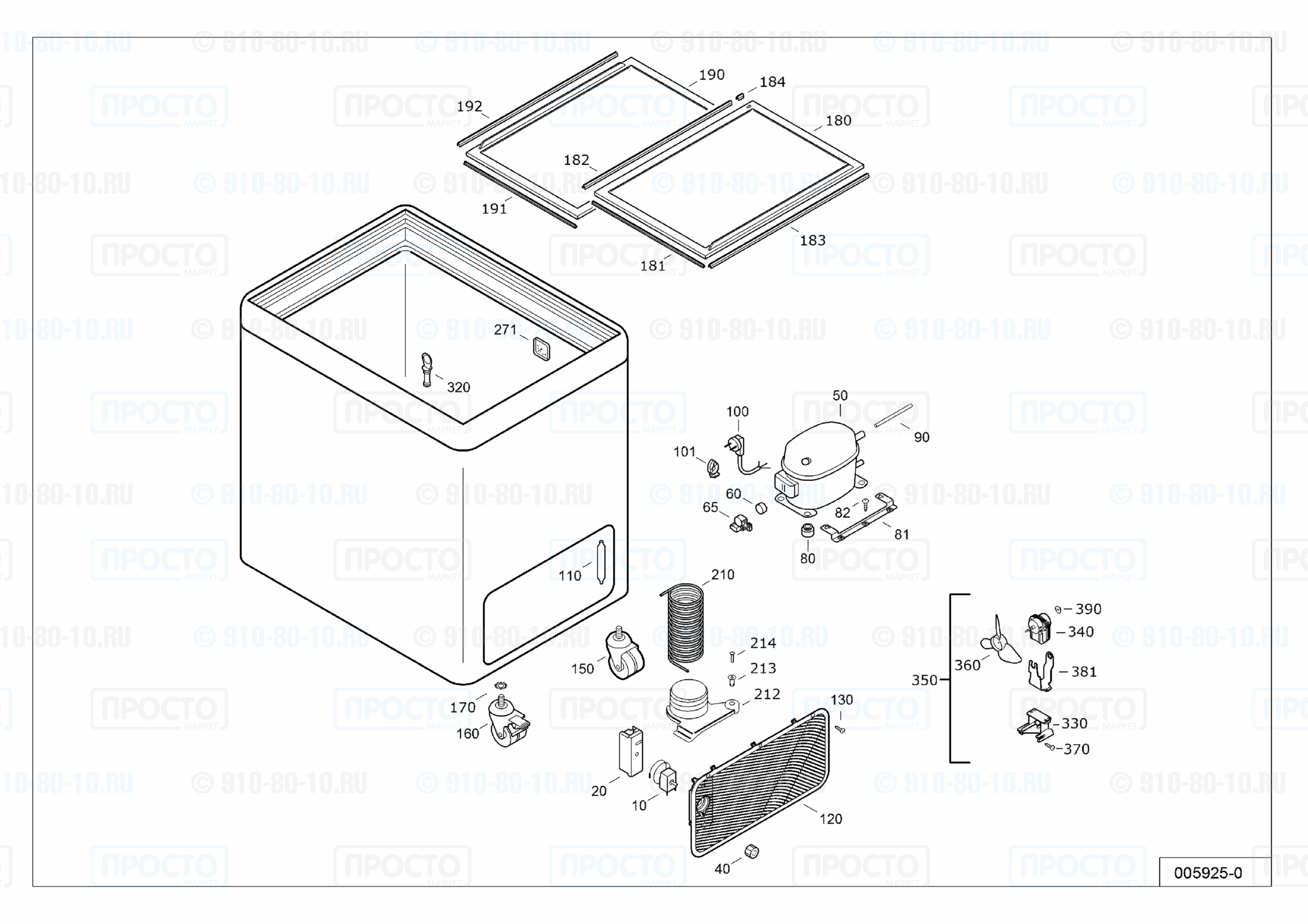 Взрыв-схема запчастей холодильника Liebherr GTE 3700-41C