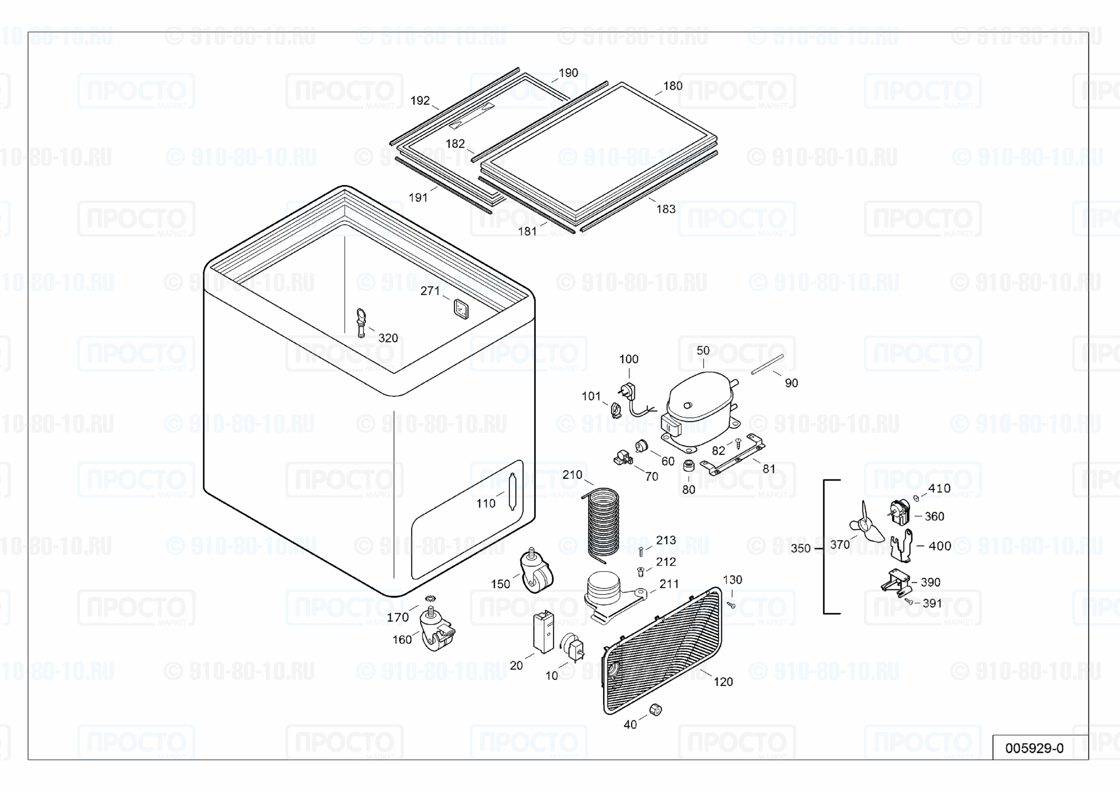 Взрыв-схема запчастей холодильника Liebherr GTE 5000-41C